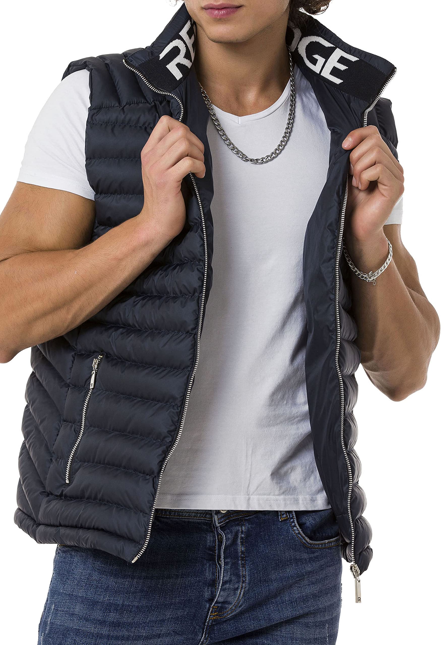 Red Bridge - Chaleco con cuello alto, diseño de burbuja