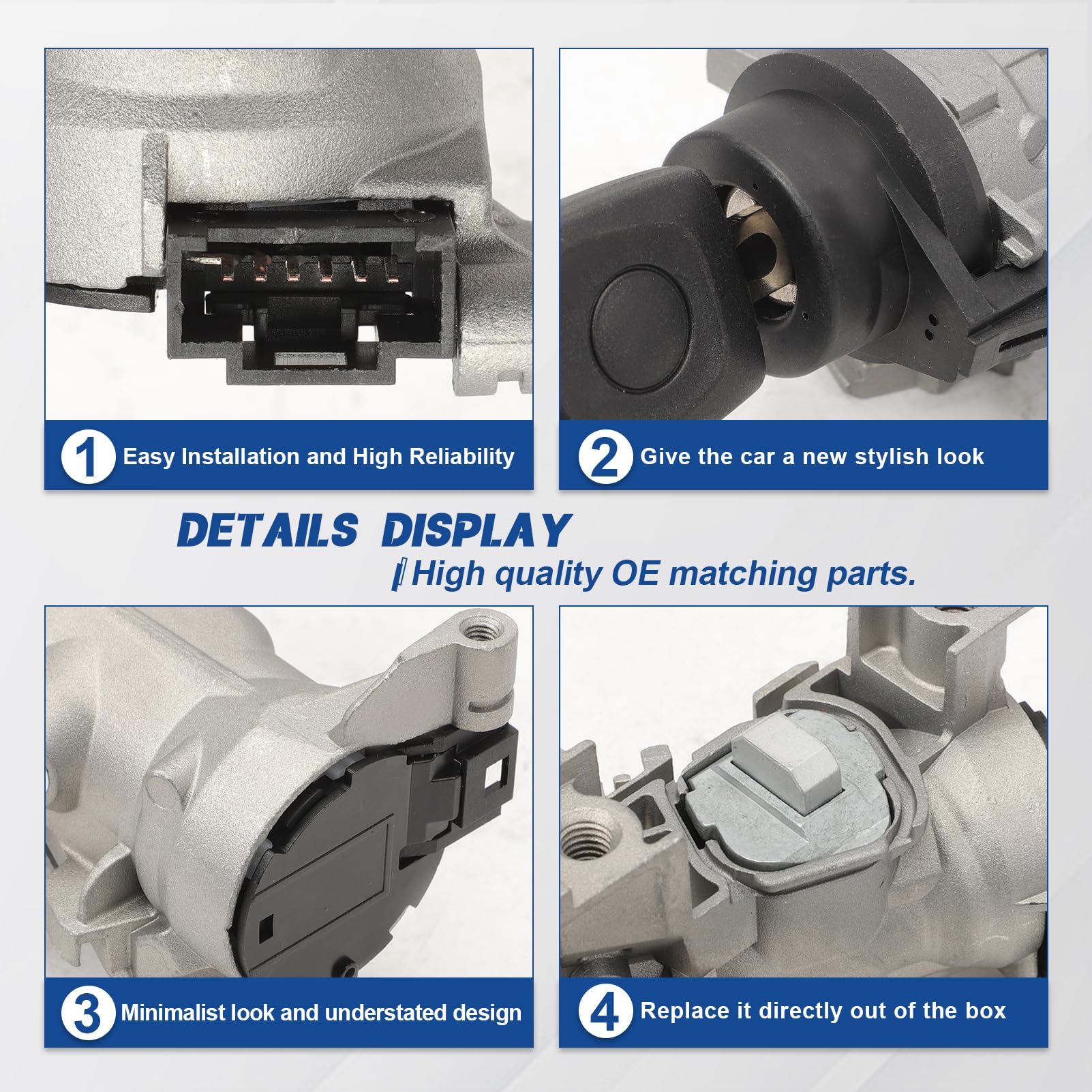1K0905851B Interruttore di Accensione Bloccasterzo con 1 chiavi+1 telecomando per Golf 5 6 7 A1 A3 Q3 Caddy 3 EOS Beetle Jetta Touran Tiguan Seat Altea Leon Serratura di Accensione 1K0905841