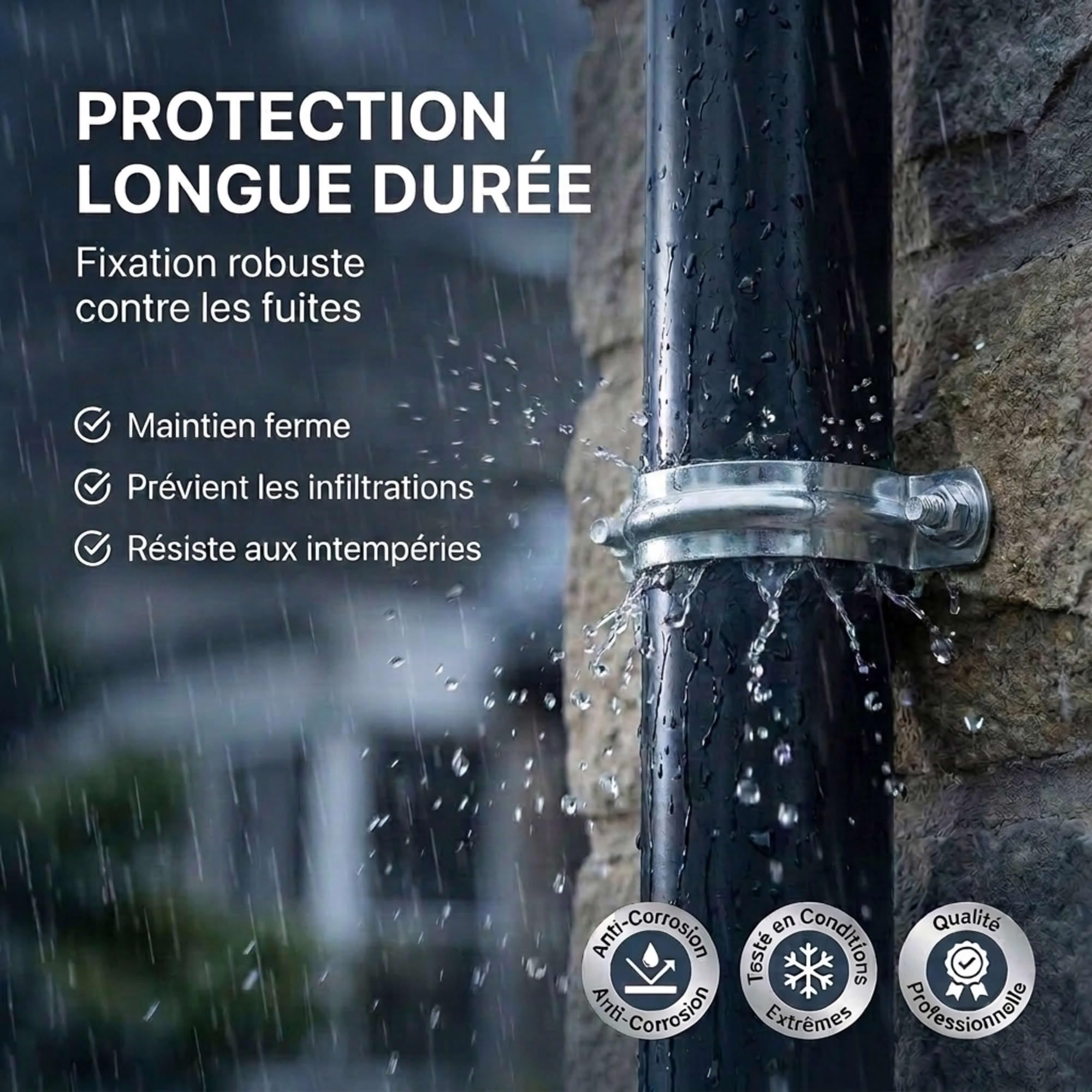 25 Colliers de Descente de Pluie - M8 - Diamètre 110 mm mm