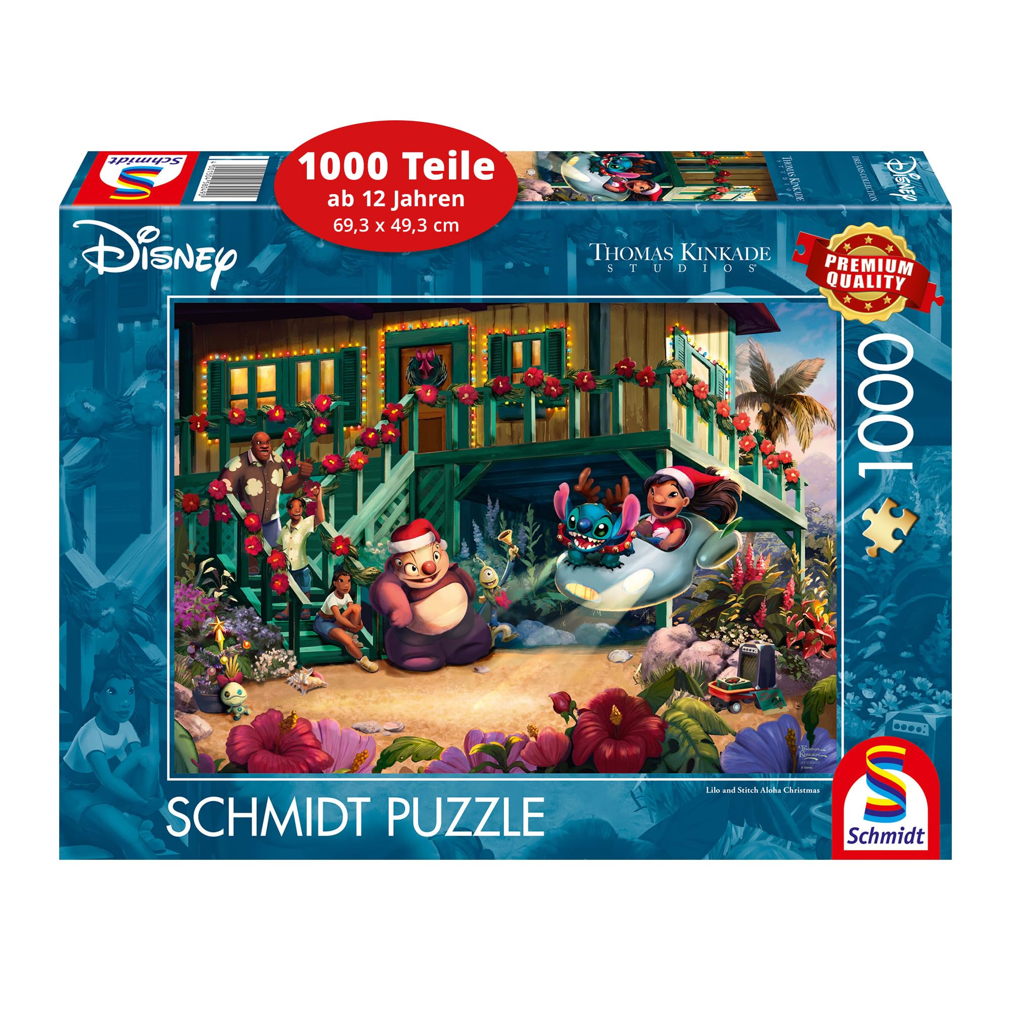 Schmidt | Thomas Kinakde: Disney Lilo and Stitch Aloha Christmas | 1,000 Piece Jigsaw Puzzle | Ages 14+ | 1+ Players