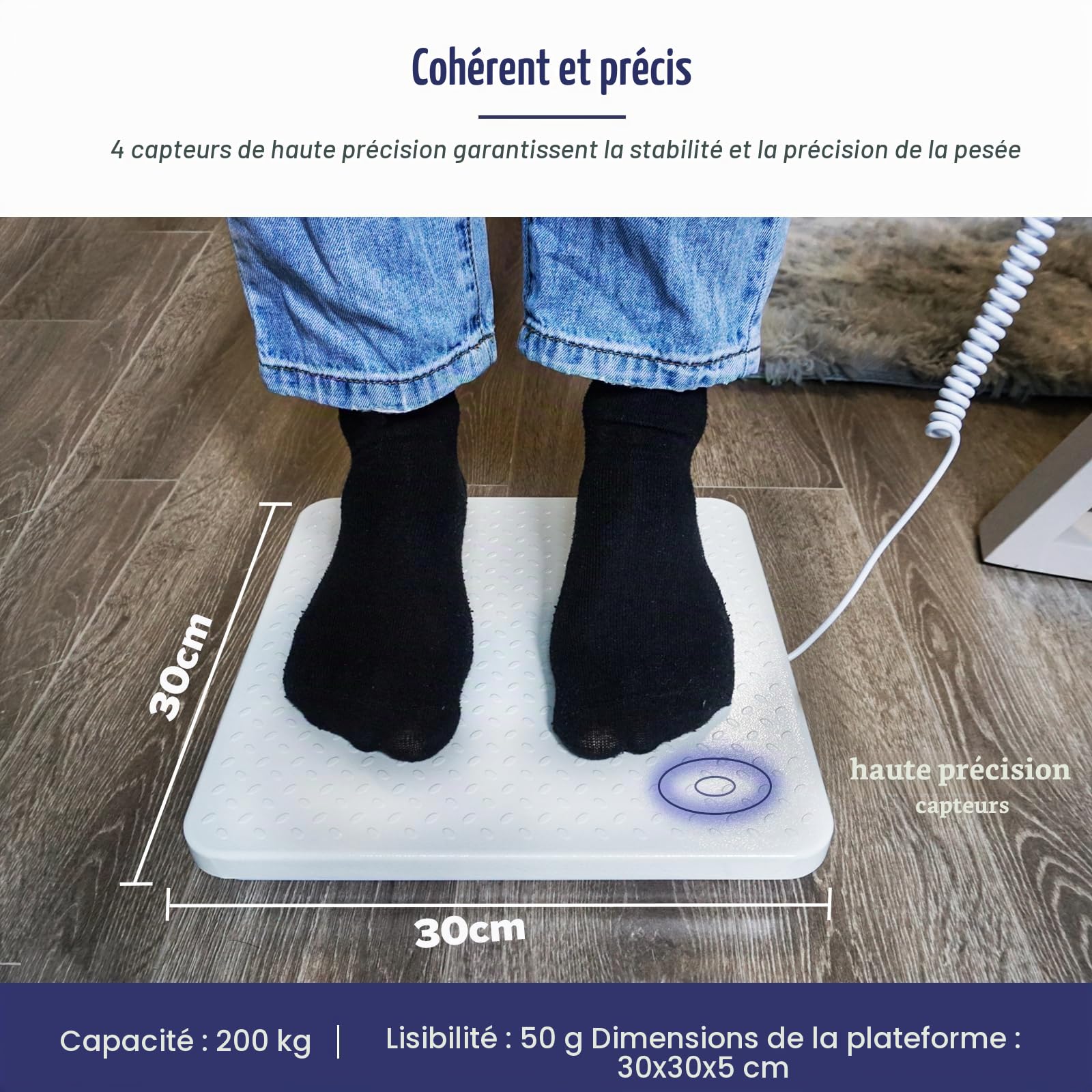Balance Numérique Pèse-personne 200 kg, Balance Médicale Haute Précision avec Grand Écran, Balance Professionnelle pour Clinique Breau Maison