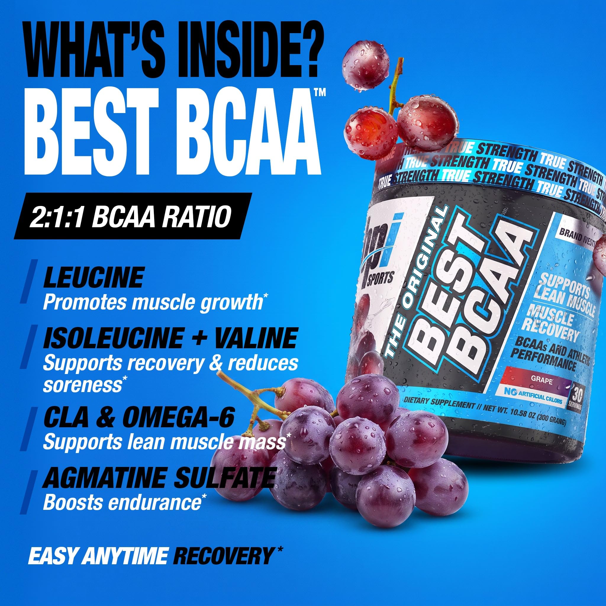 BPI Sports Best BCAA Powder – Muscle Recovery Support, Grape, 30 Servings — Amazon image 5