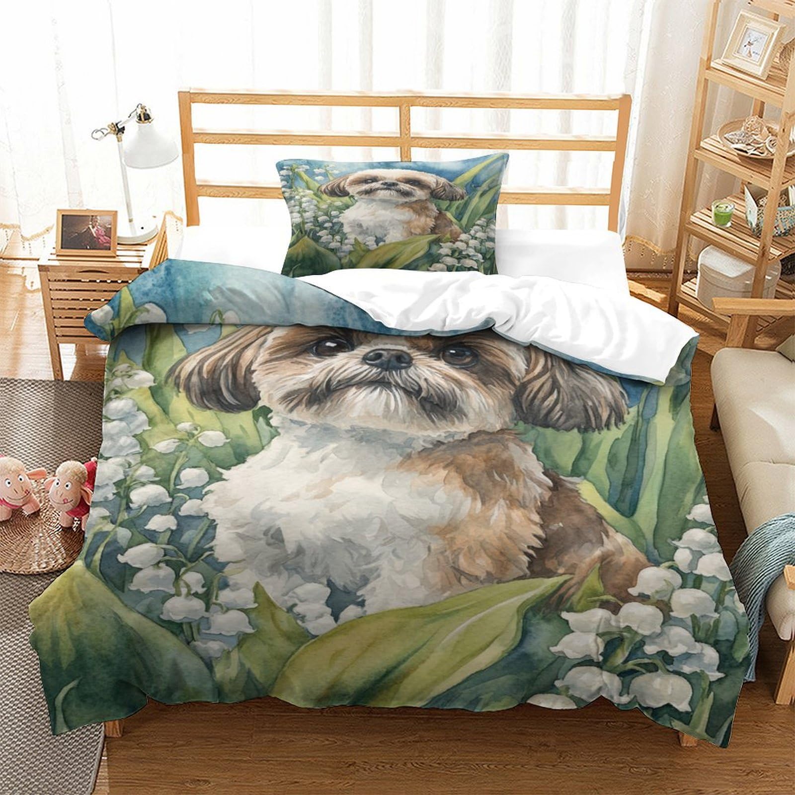 Housse de couette 135x200 microfibre La Parole de Pékin 3 pièces pour lit 1 place