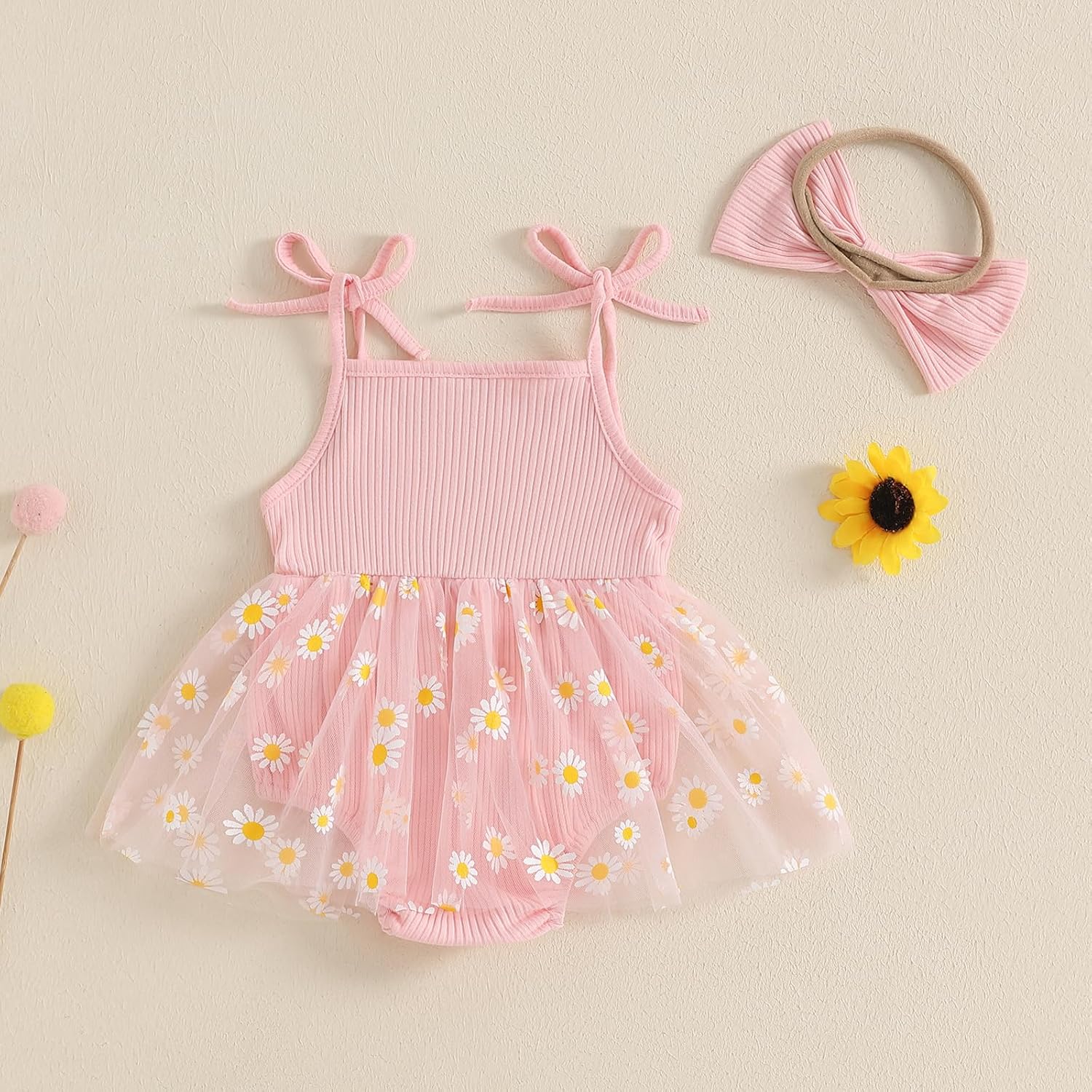 Mubineo Baby Girl Summer Clothes Cute Flower Boho Romper Dress Daisy Skirt Outfits Newborn Sleeveless Rompers Jumpsuit - Image 4