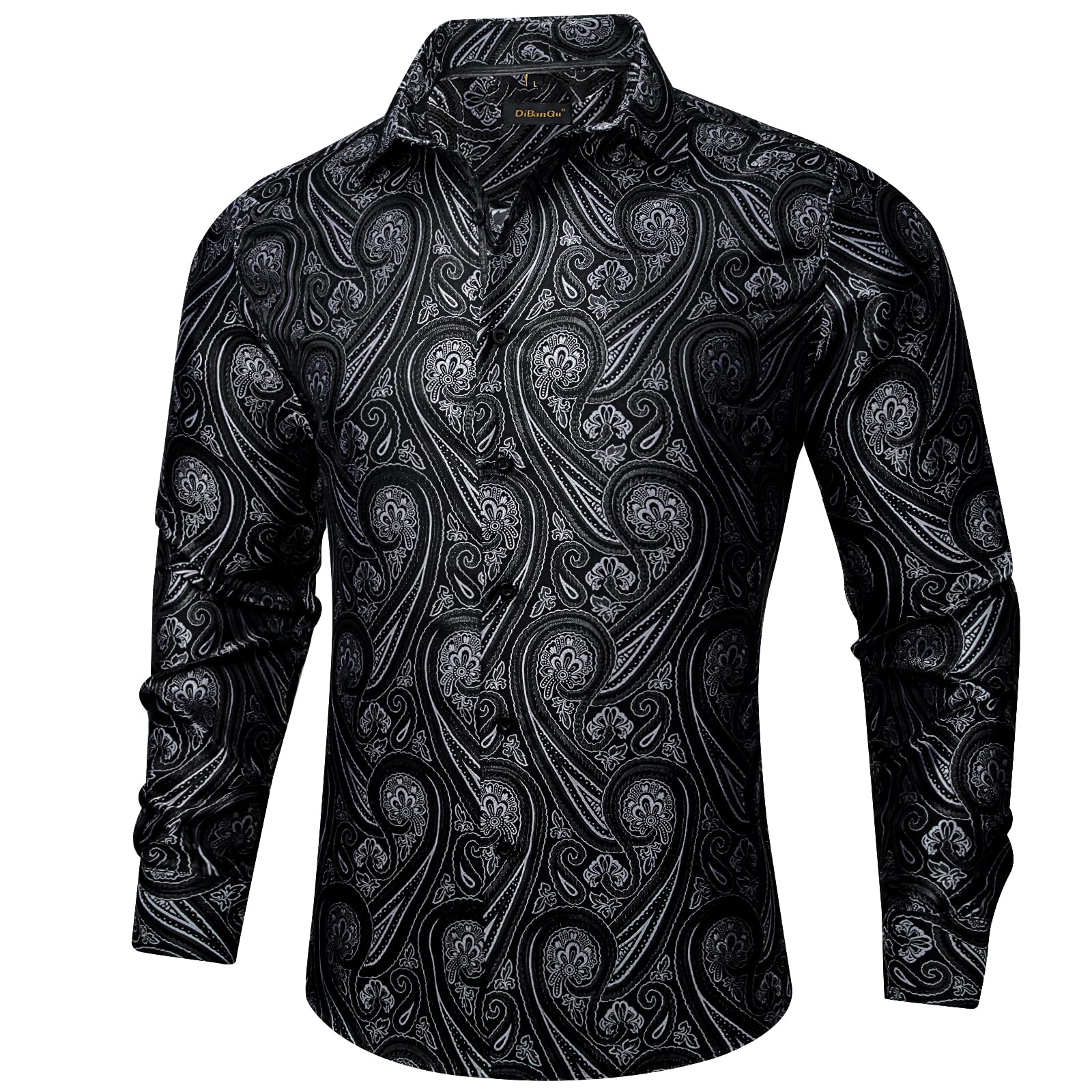 DiBanGu Silk Paisley Dress Shirt