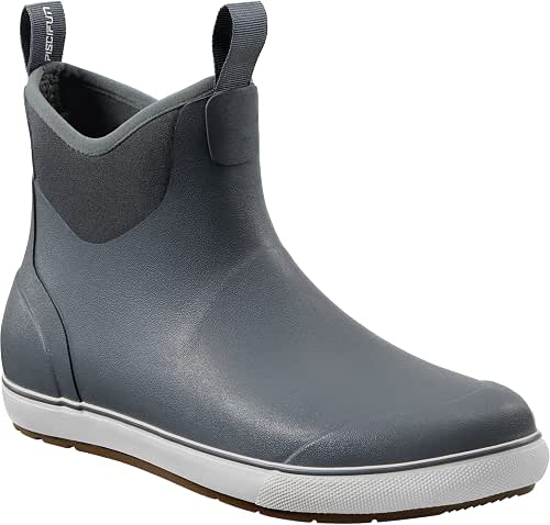 Piscifun Men’ s Deck Boots, Waterproof Fishing Rain Boots, Anti-Slip