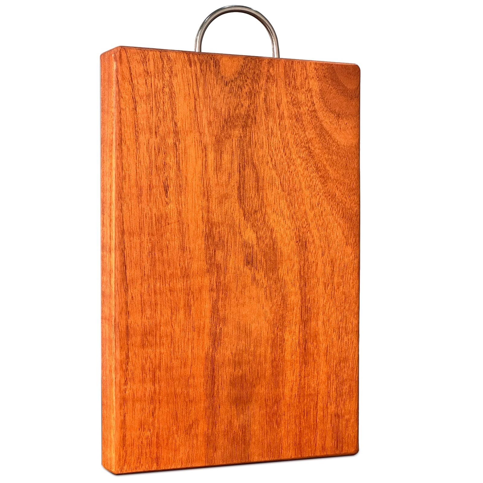 LUBAN Cutting Board, Mahogany Wood Cutting Board with Stainless Steel Handle, Premium & Thickened Wooden Cutting Boards for Kitchen, Chopping Board for Kitchen Made of Solid Wood 12x8x1 INCH