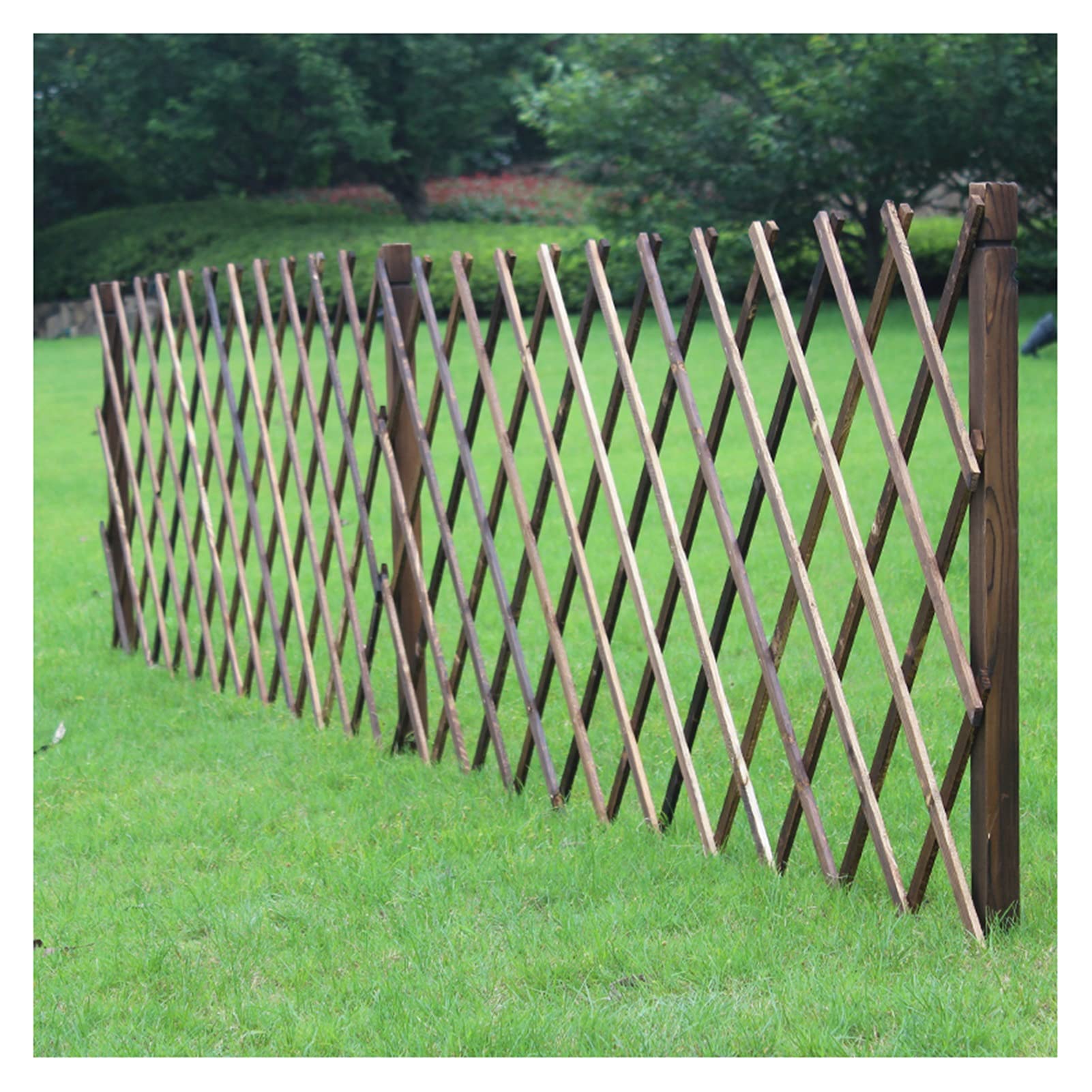 PLJKIHED Valla de jardín de celosía extendida, Marco de celosía de Madera subterráneo enchufable Engrosado/Plantas trepadoras al Aire Libre/Panel de celosía de Marco de jardín/H130*L260Cm Stabilize