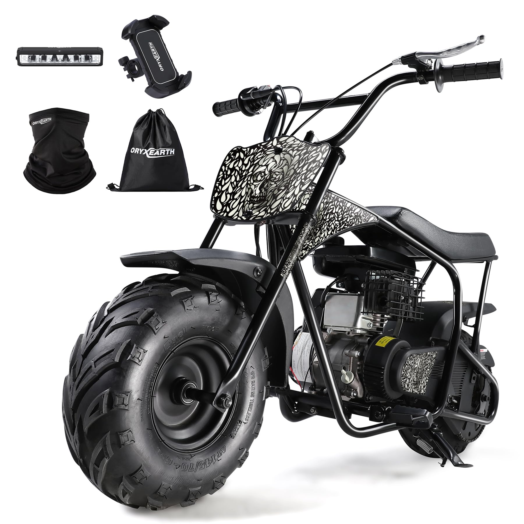 Oryxearth Mini Dirt Bike for Kids, 105CC 4-Stroke Kid Gas Powered Off-Road Pocket Pit Trail Motorcycle W/EPA Approved, Up to 28 Mph Weight Support 185 LBS