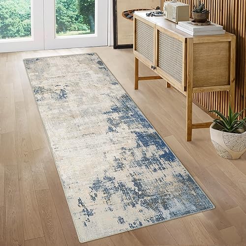 Miniatura 1 de Zacoo Alfombra de pasillo de 6 pies, antideslizante, alfombra de baño, lavable, estilo bohemio, oriental, resistente a las manchas, alfombra de