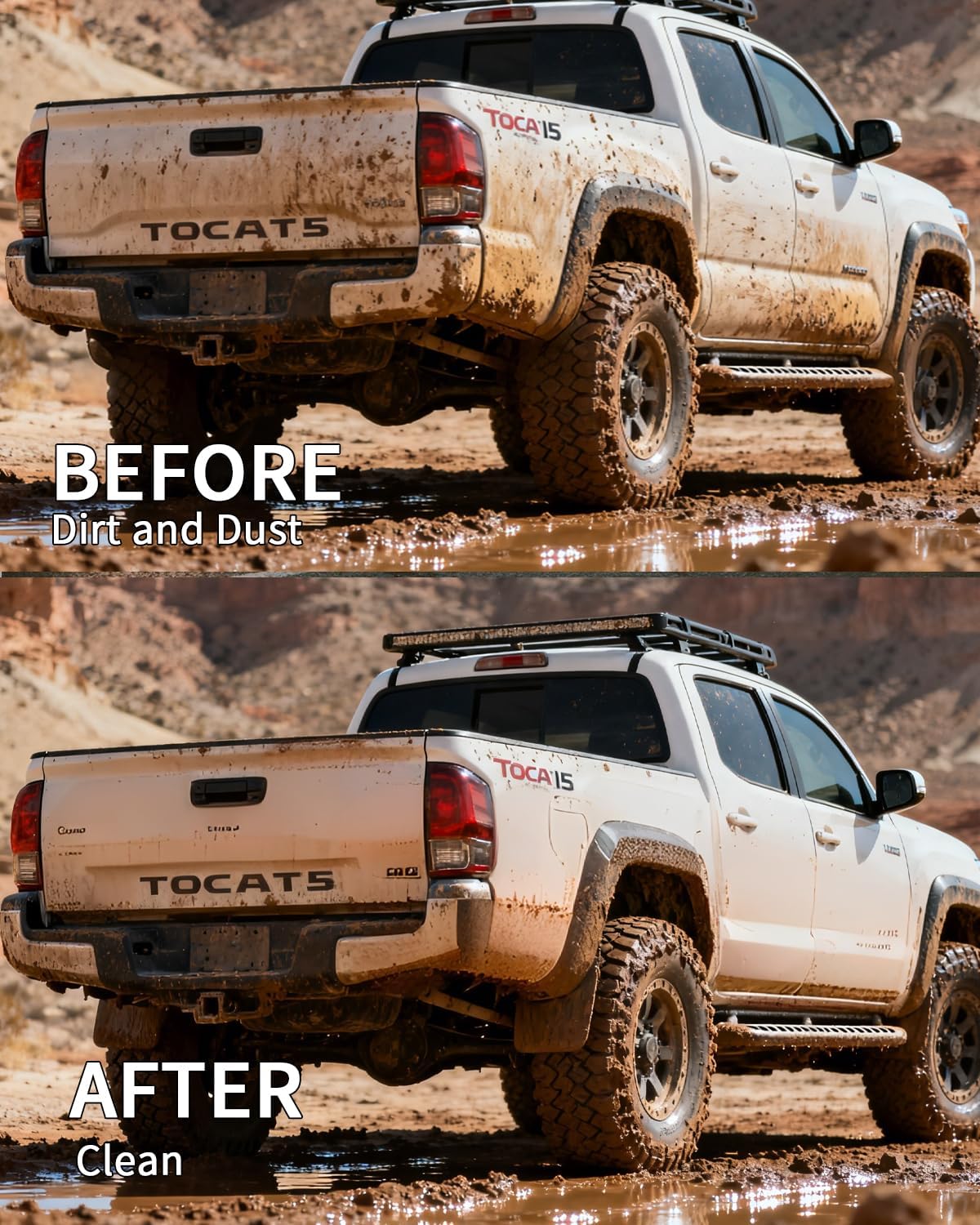 Mud Flaps for Toyota Tacoma with Fender Flares，Complete Front & Rear Splash Guards Set (2005-2015)