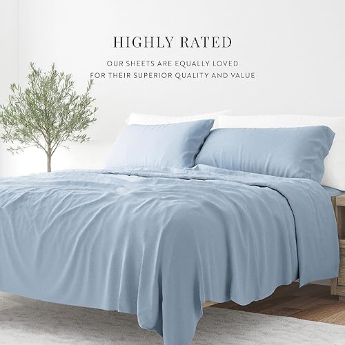 Miniatura 2 de Linen Market Sábanas para cama de tamaño King (azul claro)  Duerme mejor que nunca con estas sábanas King suaves y refrescantes  Bolsillo profundo