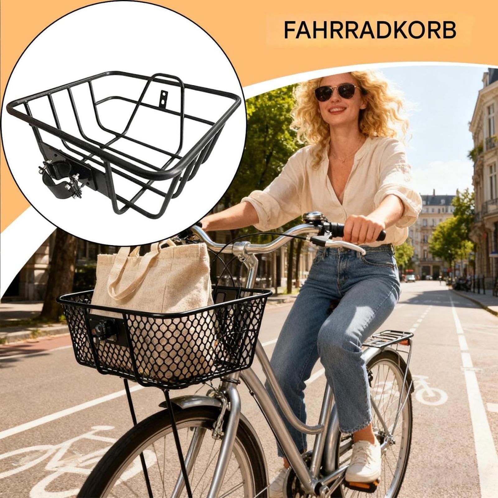Cesta para Bicicleta Accesorios Metálicos Adjuntos
