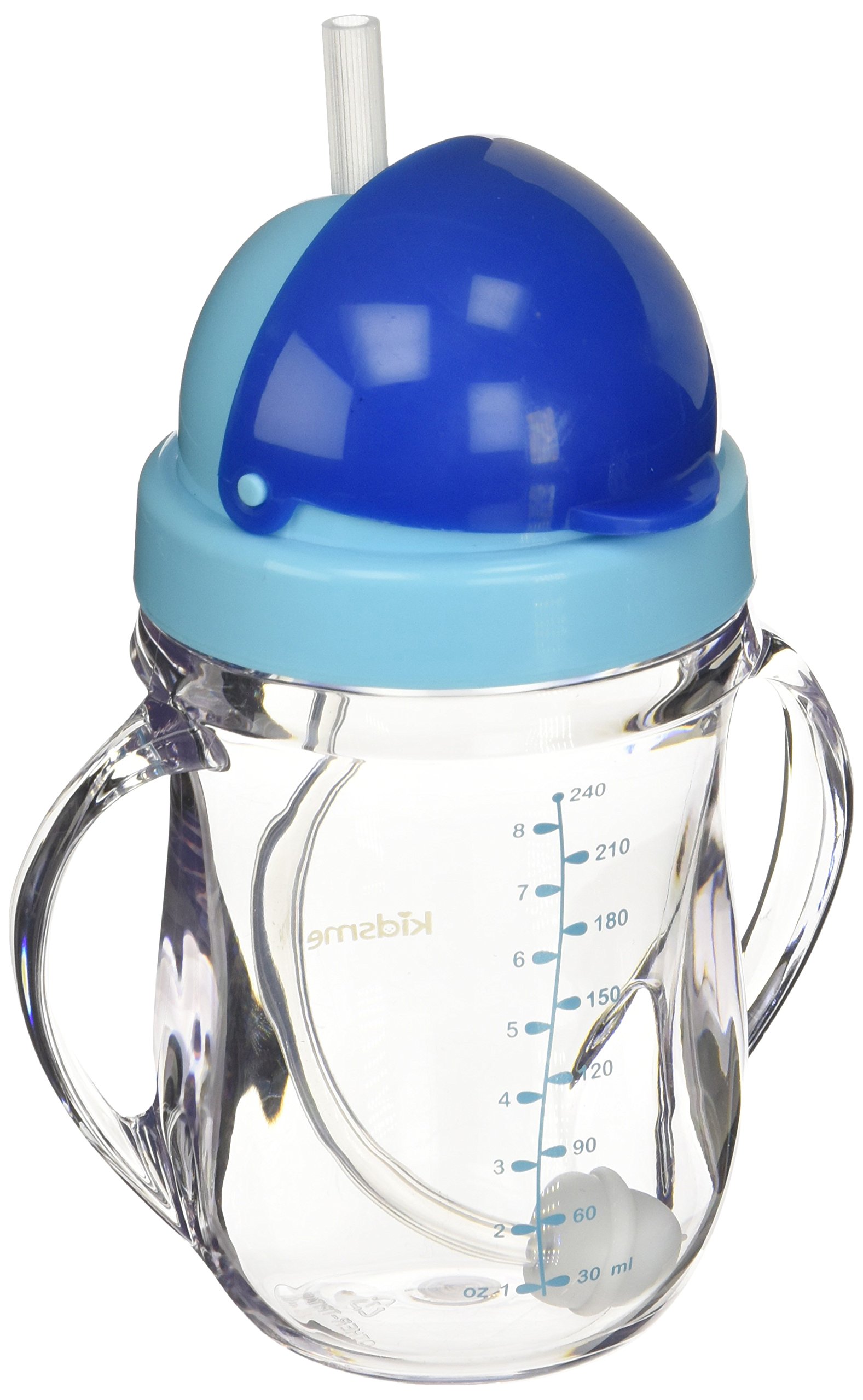 kidsmeSpill Proof Tritan Sippy Cup with Weighted Straw, Blue
