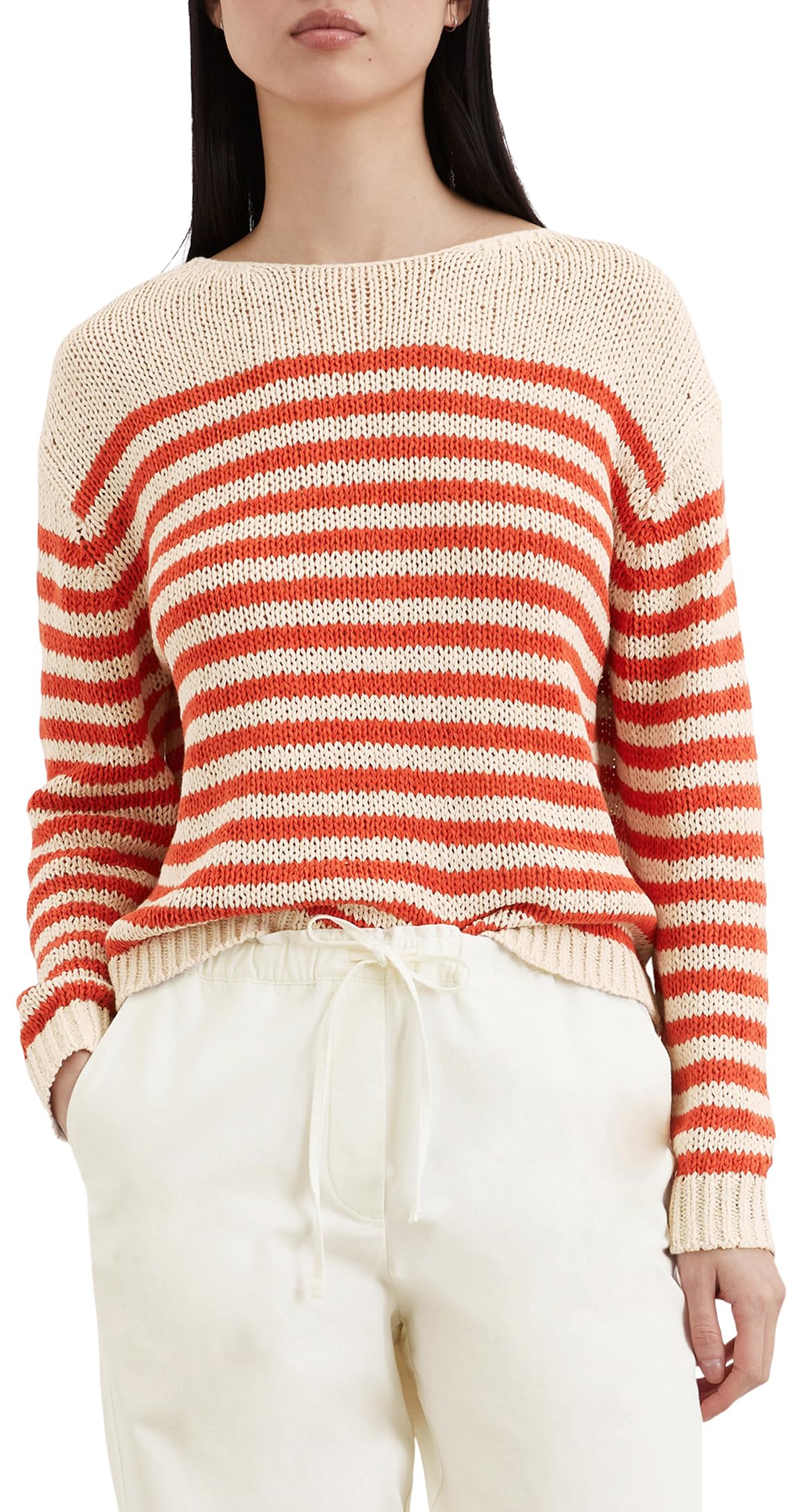 Marc O'polo Women's Stripe/Natural Cotton Marc Oߴpolo Loose Fit D Knitted Jumper, Multicolor (), Xs