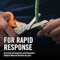Vista 2 de LEATHERMAN, Raptor Rescue - Tijeras 6 en 1 para emergencia/trauma de alta resistencia con rompedor de vidrio de carburo y cortador de correa