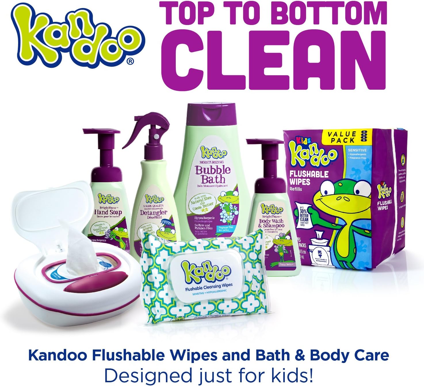 Moisturizing Kids Bubble Bath by Kandoo, Tropical Smoothie Scent, with Shea and Cocoa Butter, 16 Fluid Ounce