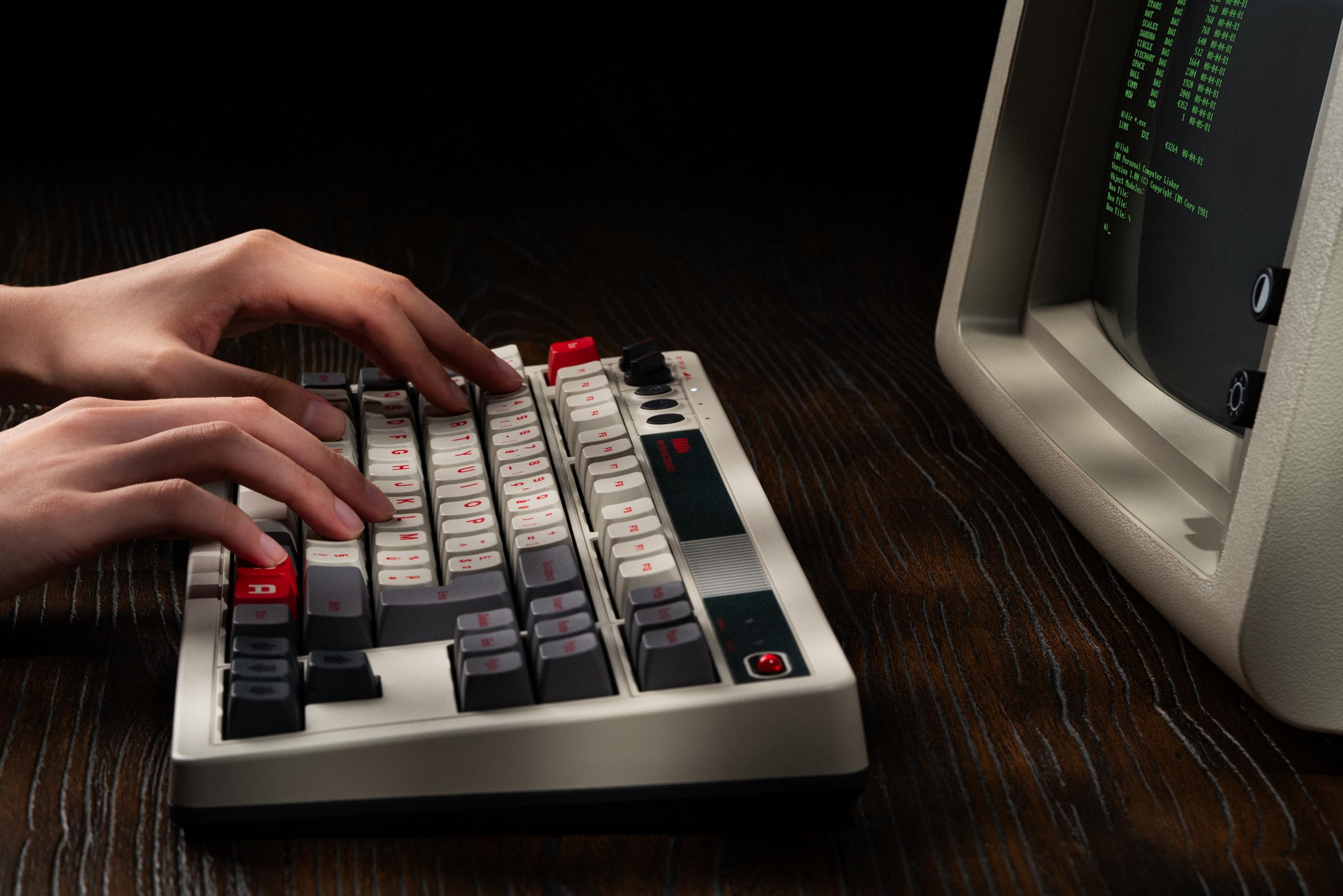 8Bitdo Retro Mechanical Keyboard, Bluetooth/2.4G/USB-C Hot Swappable Gaming Keyboard with 87 Keys, Dual Super Programmable Buttons for Windows and Android - AZERTY French ISO Layout
