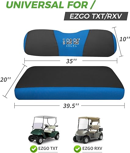 Miniatura 6 de 10L0L Kit de fundas de asiento de carrito de golf, ajuste universal para asientos delanteros EZGO TXTRXV Tela de malla transpirable Fácil