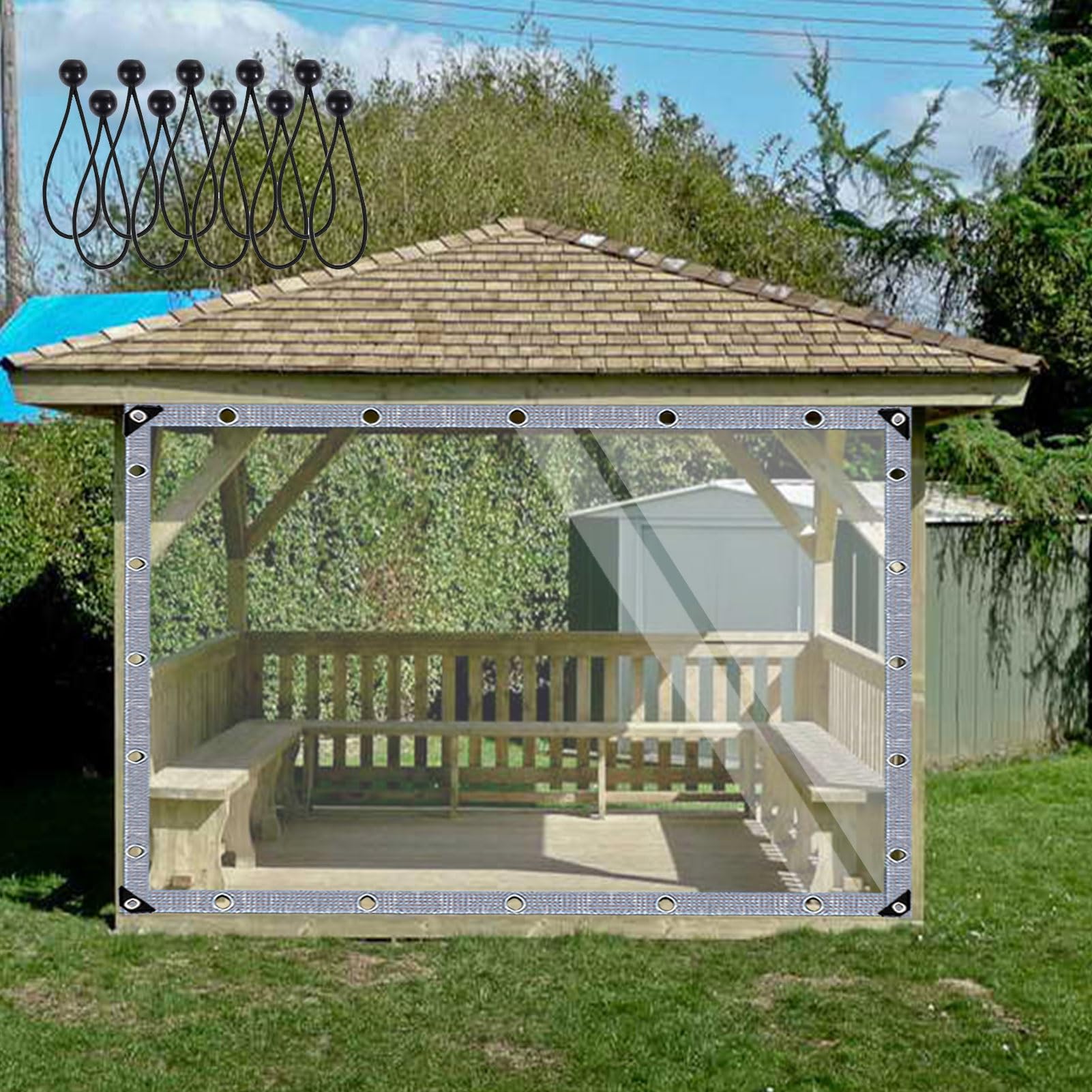 Lona de plástico engrosada transparente de 2.5x1.5m para proteger el jardín del viento