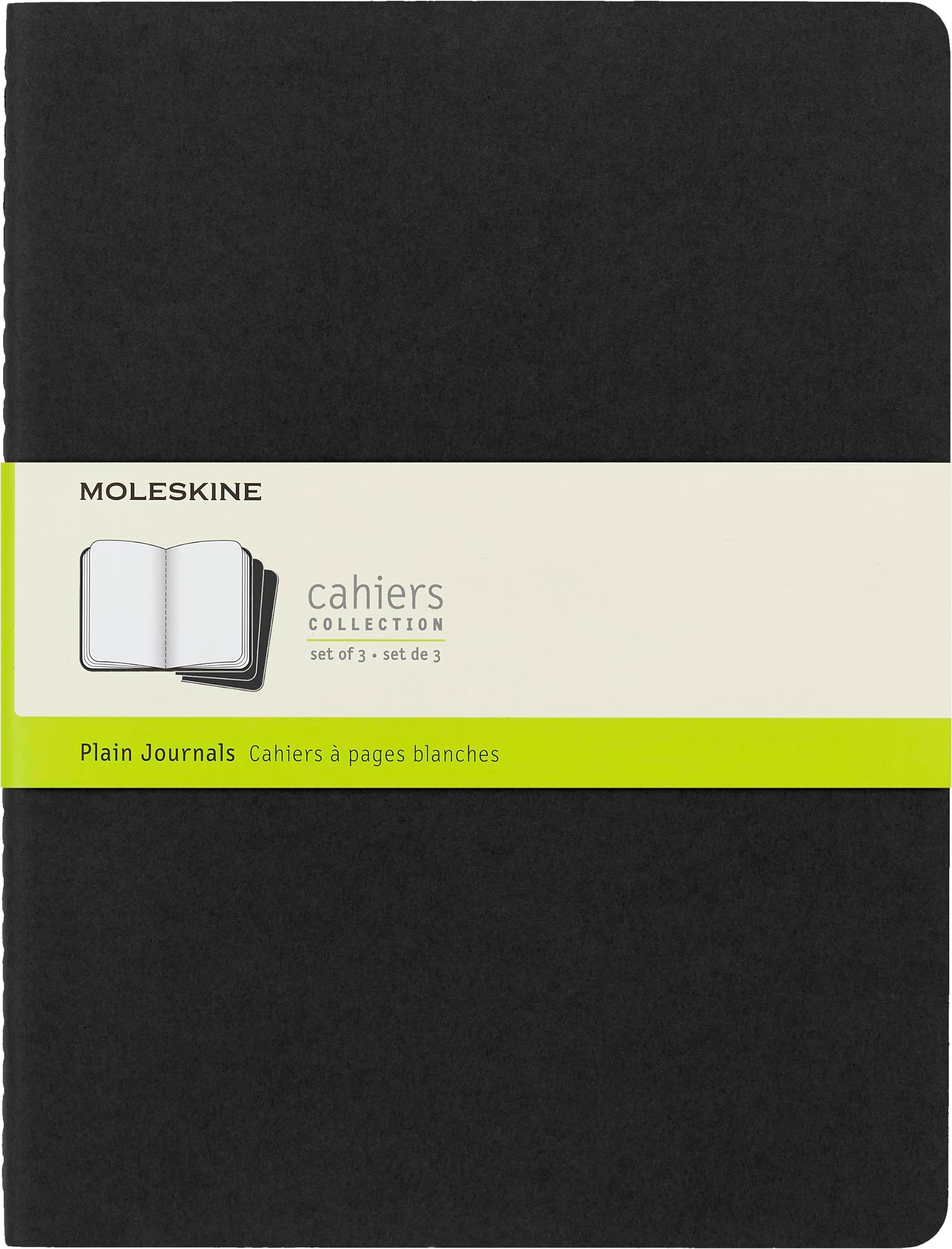 Moleskine Plain Cahier Xl - Black Cover (3 Set)