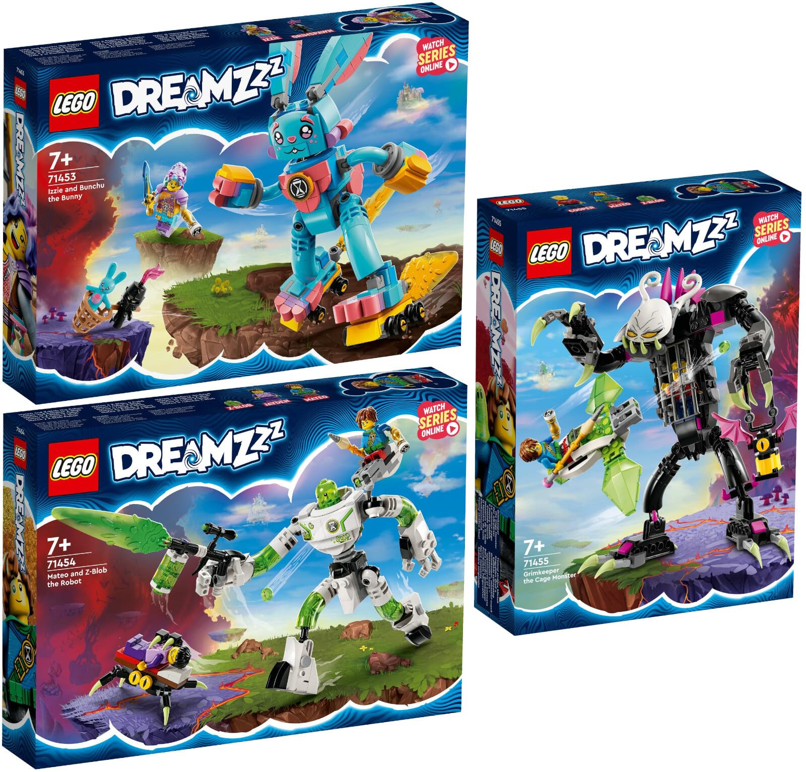 Lego DreamZzz Set of 3: 71453 Izzie and Her Bunny Bunchu, 71454