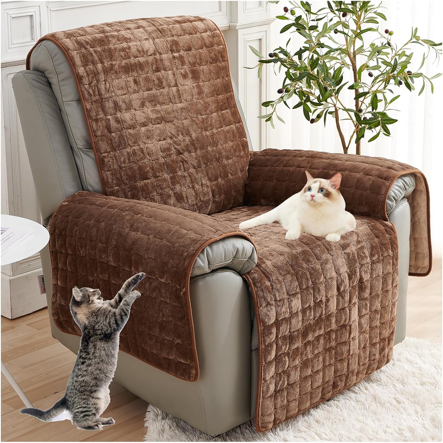 vctops Sherpa Fleece Recliner Chair Cover Super Soft Warm