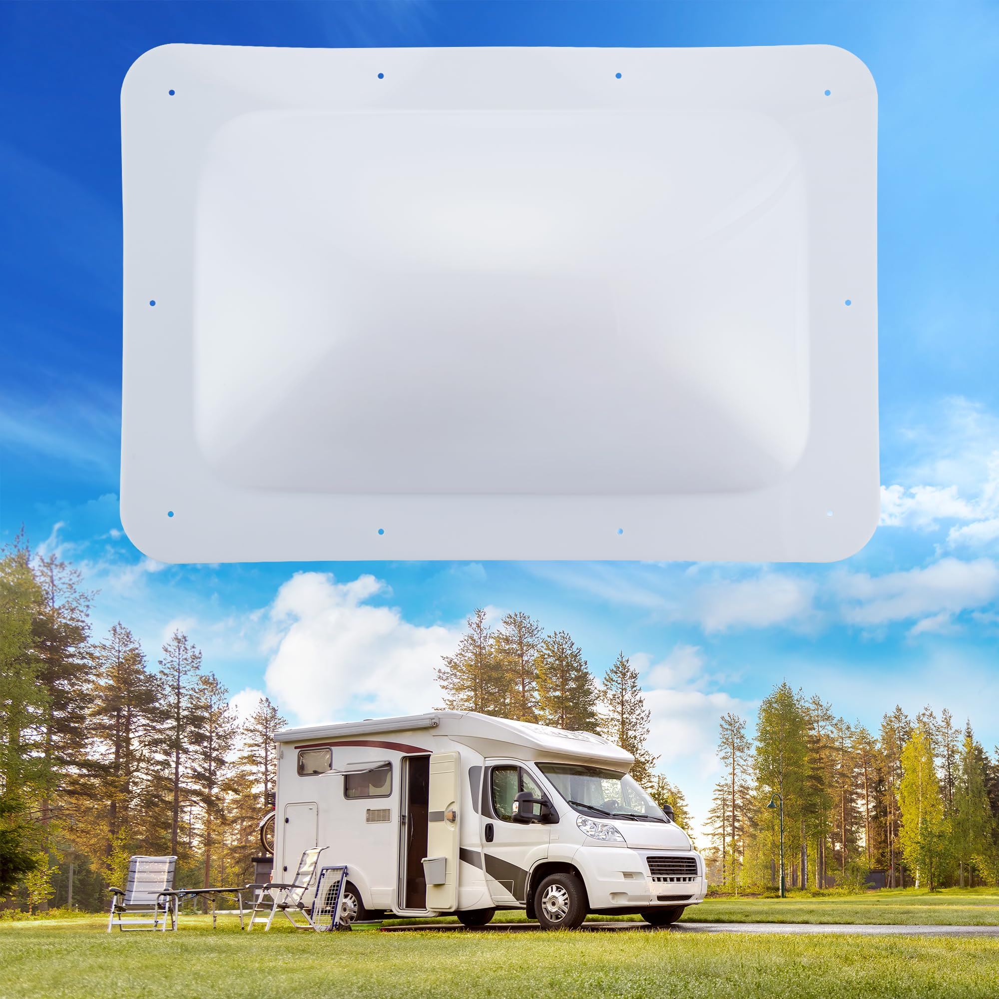 RV Skylight, 18" x 26" OD RV Skylight Cover, Sturdy High-Strength 14" x 22" DIY RV Skylight Dome Opening Replacement for RVs, Easy Installation, White