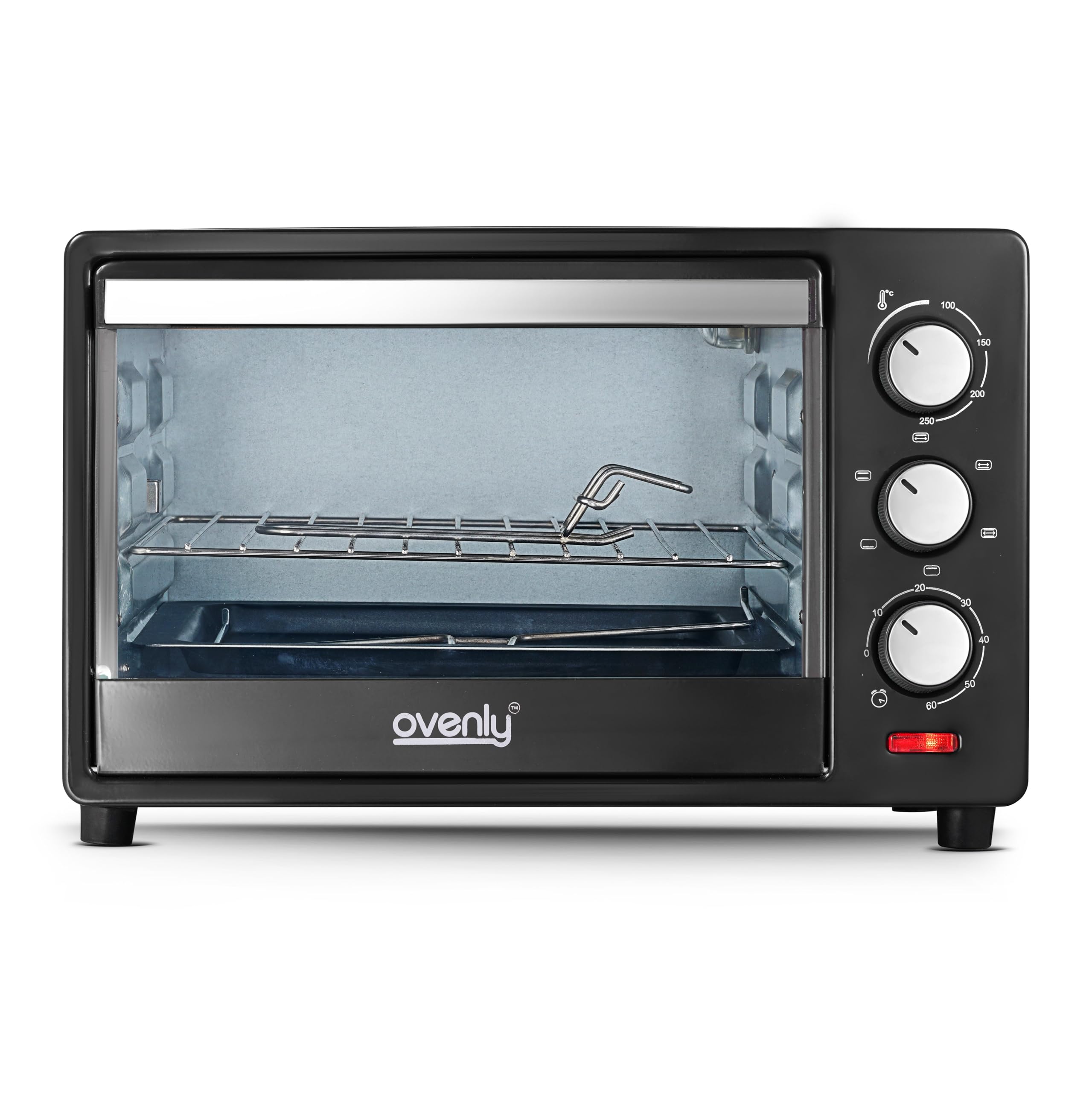 Ovenly 25L Digital Electric Oven - Large Capacity Convection Oven with LED Display, 9 Cooking Functions, and Rotisserie - Perfect for Family Meals and Entertaining (BLACK) (B0D43S4YWV) Amazon Price History, Amazon Price Tracker