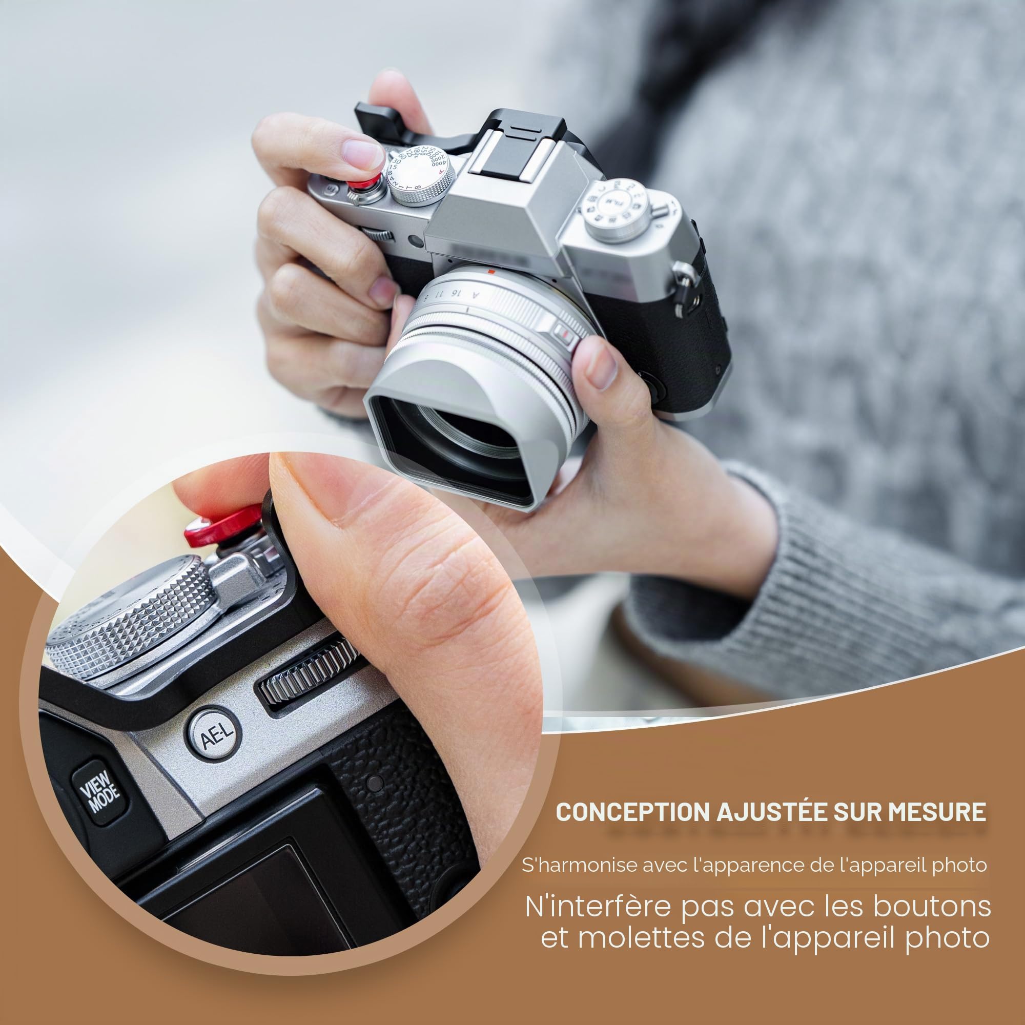 JJC Poignée en métal pour Appareil Photo Fujifilm X-T30III X-T30II X-T30 X-T20 X-T10, Support de Pouce amélioré pour Prise de Vue à Une Main