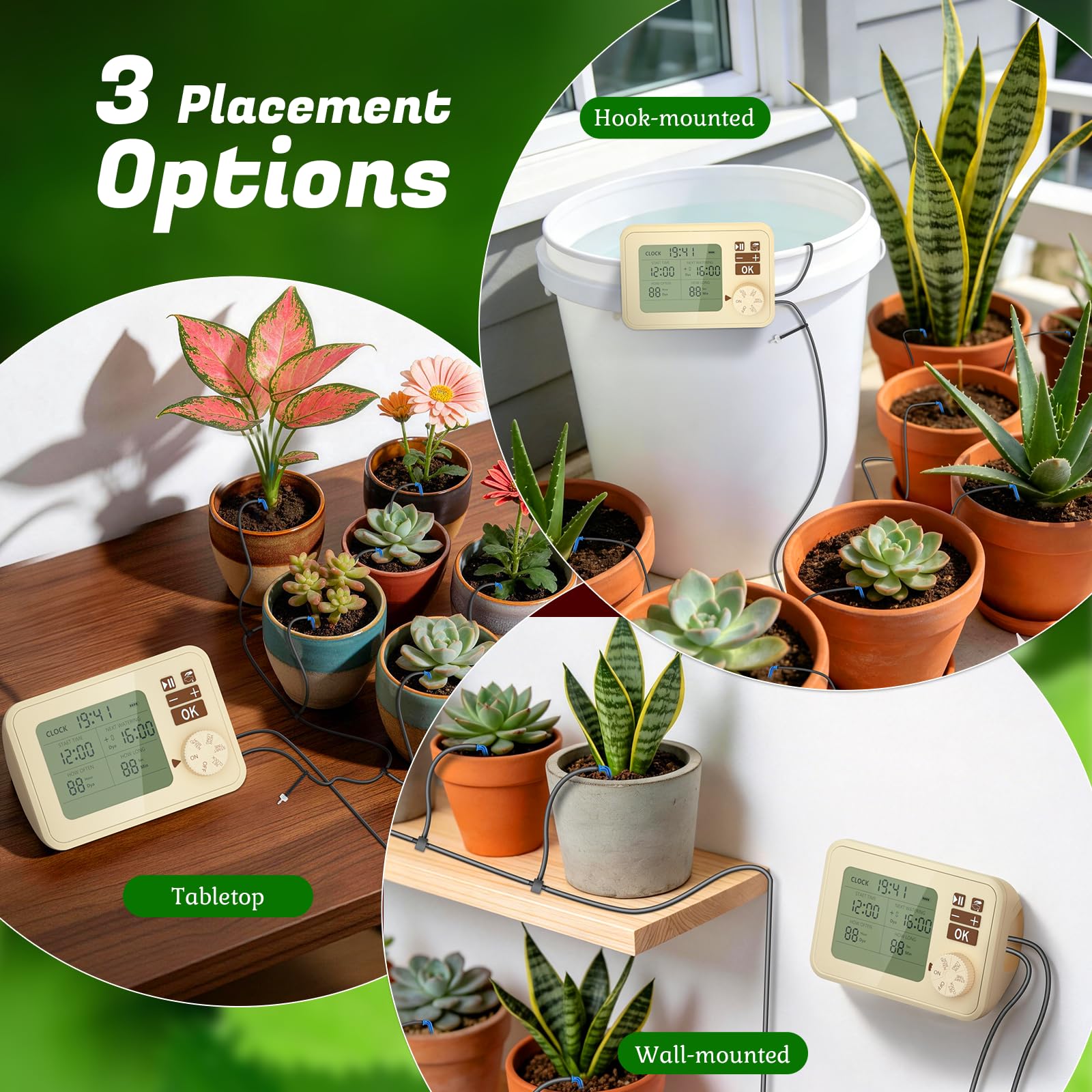 PChero Riego Automático con Temporizador, 15m Manguera Gotera, 20 Goteadore | Riego Interior con Temporizador Programable y Accesorios para Plantas en Maceta, Invernadero, Balcón y Jardín Elevado