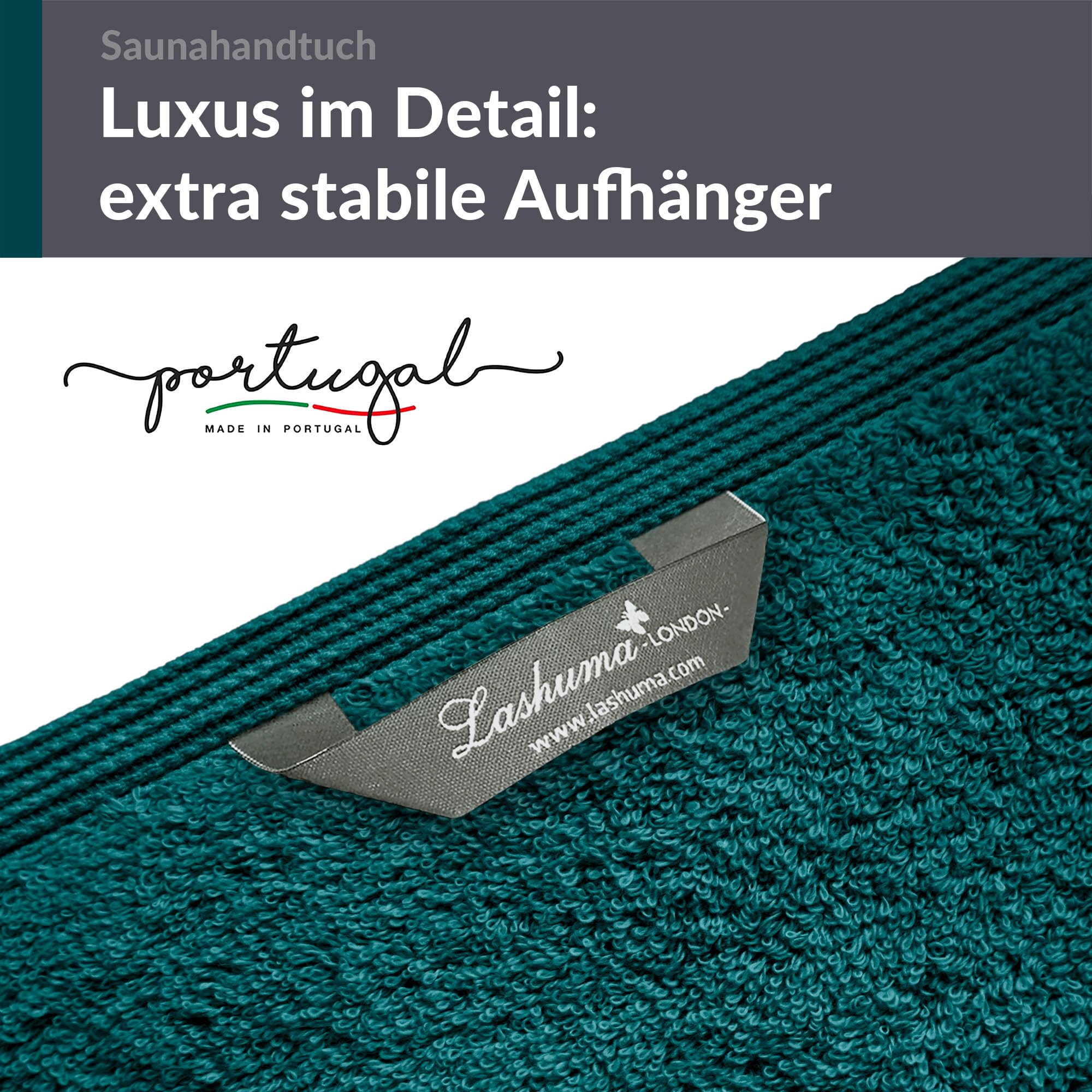 Lashuma Telo mare cotone serie: London, Telo doccia spugna 200x100 xxl, Asciugamano Verde Opale