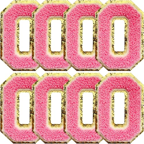 Miniatura 201 de Jongdari Letras termo-adhesivas para ropa, parche de letras de felpilla con brillantina del alfabeto, apliques para coser con adhesivo planchado, 8