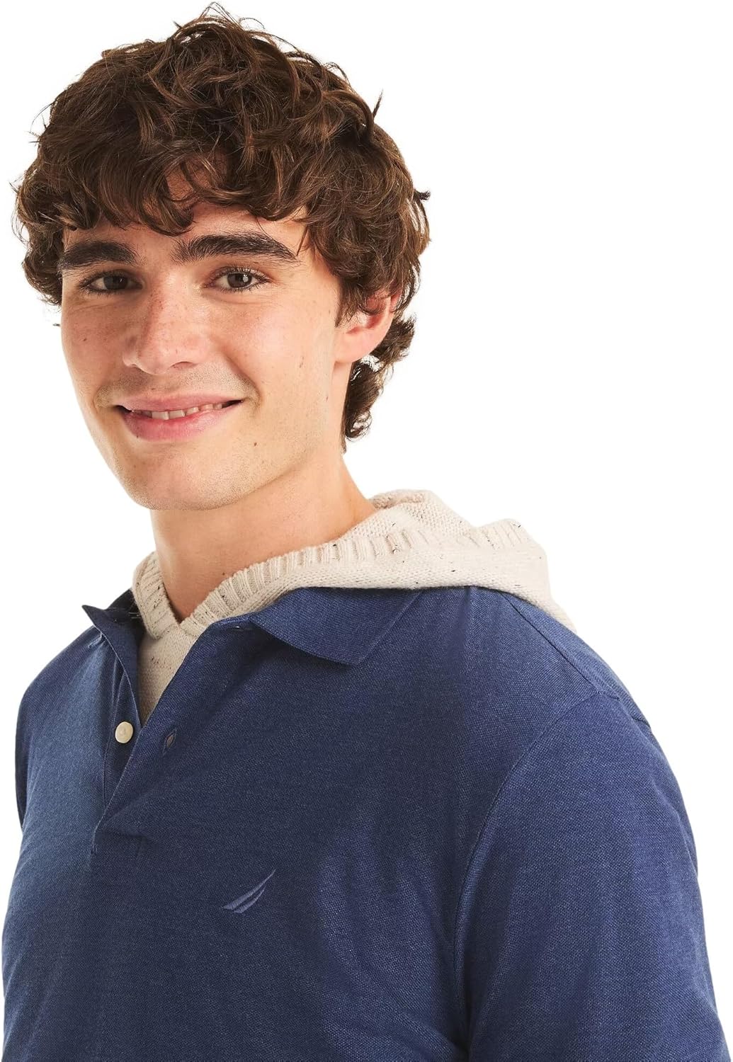 Nautica Mens Nautica Classic Fit Long-Sleeve Deck PoloNautica Classic Fit Long-Sleeve Deck Polo