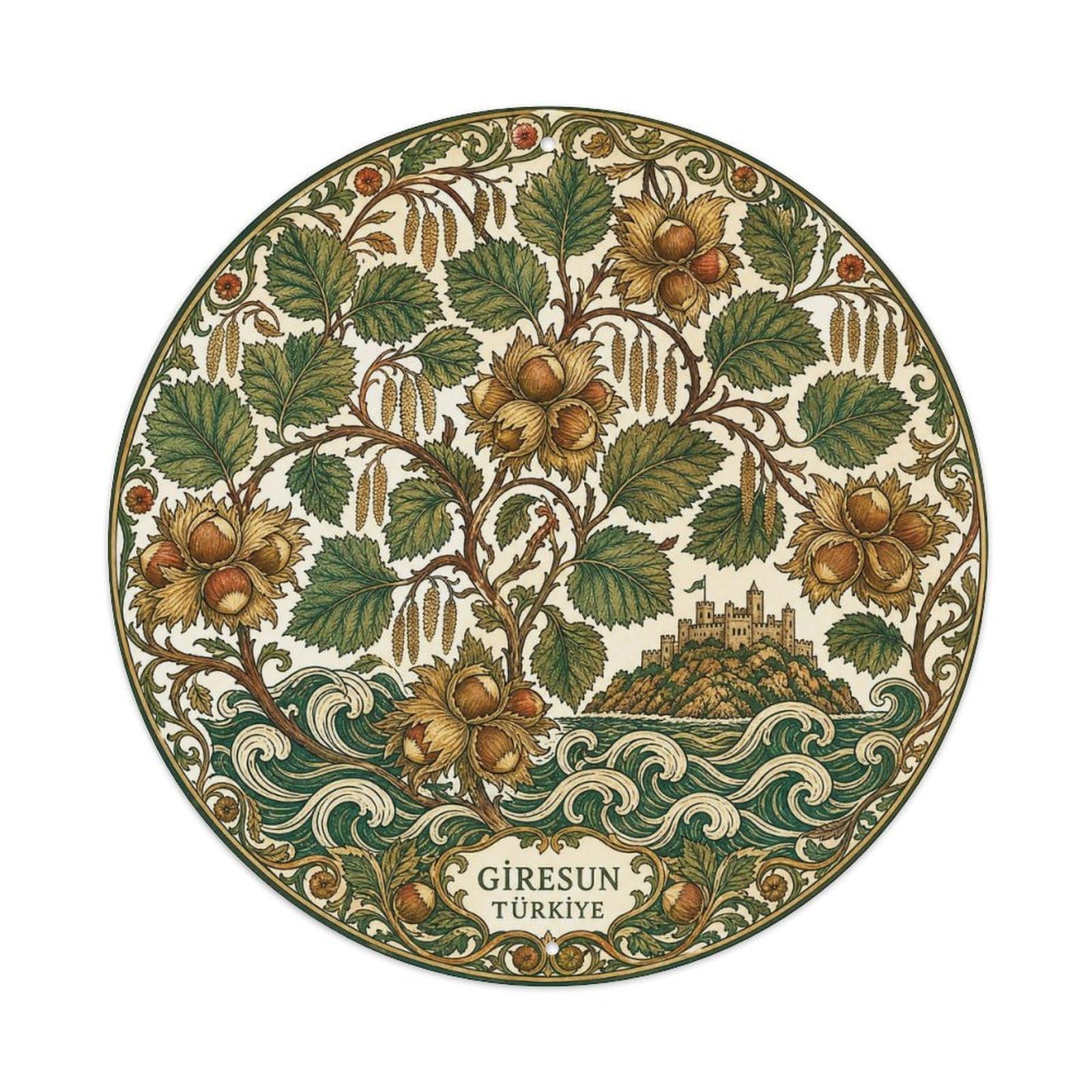 Giresun Turkey Hazelnut Botanical Orchard Metal Tin Sign