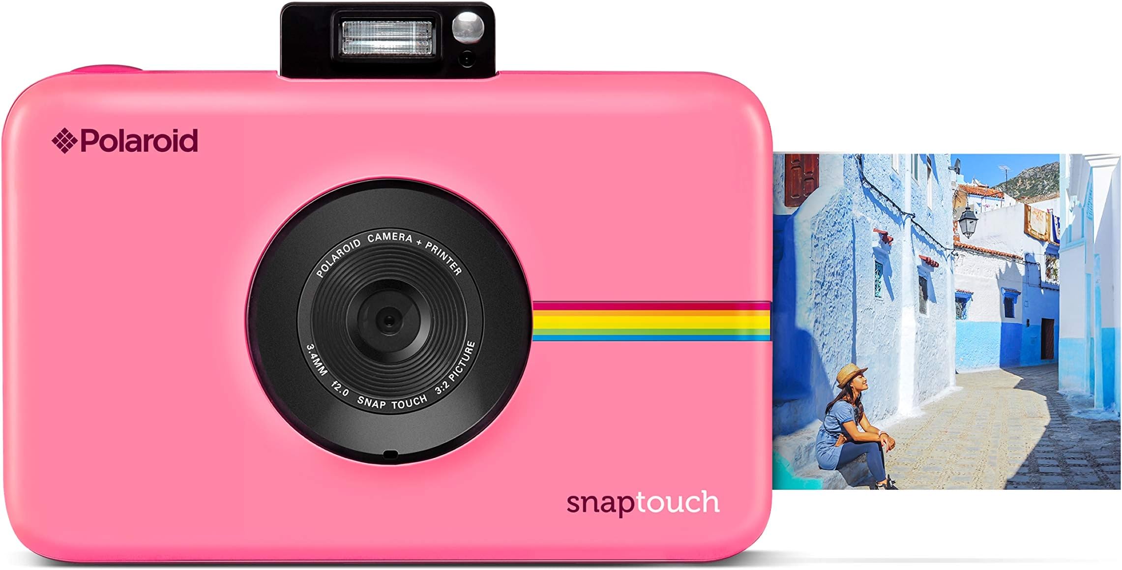 Polaroid Snap Touch 2.0 - 2 x 3 Inch Prints on Sticky-Backed Zink Paper, Portable Instant Digital Camera, 13 MP, Bluetooth, LCD Touchscreen Display - Pink