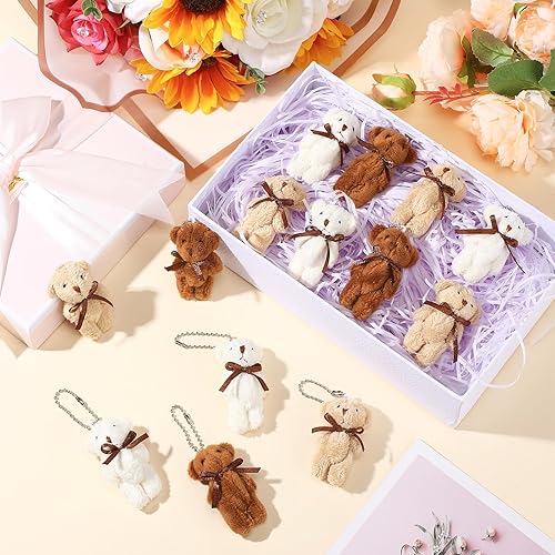 Miniatura 2 de Jenaai Paquete de 24 mini osos con pajarita de peluche de 2.35 pulgadas, osos pequeños a granel, oso suave para regalo del día de San Valentín, baby