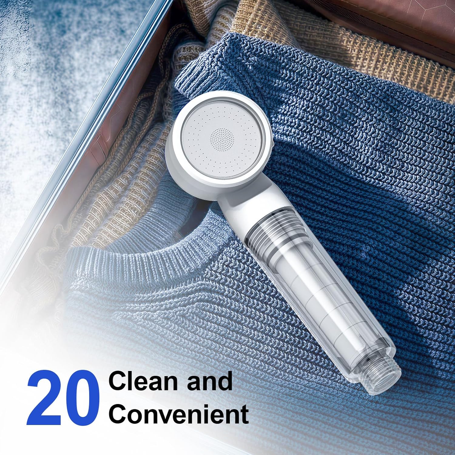 Filtered Shower Head with Handheld, High Pressure Shower Heads and 3 Spray Modes with Filter, filtered shower head with handheld, MINI Showerhead with ON/OFF Switch for Your Travel