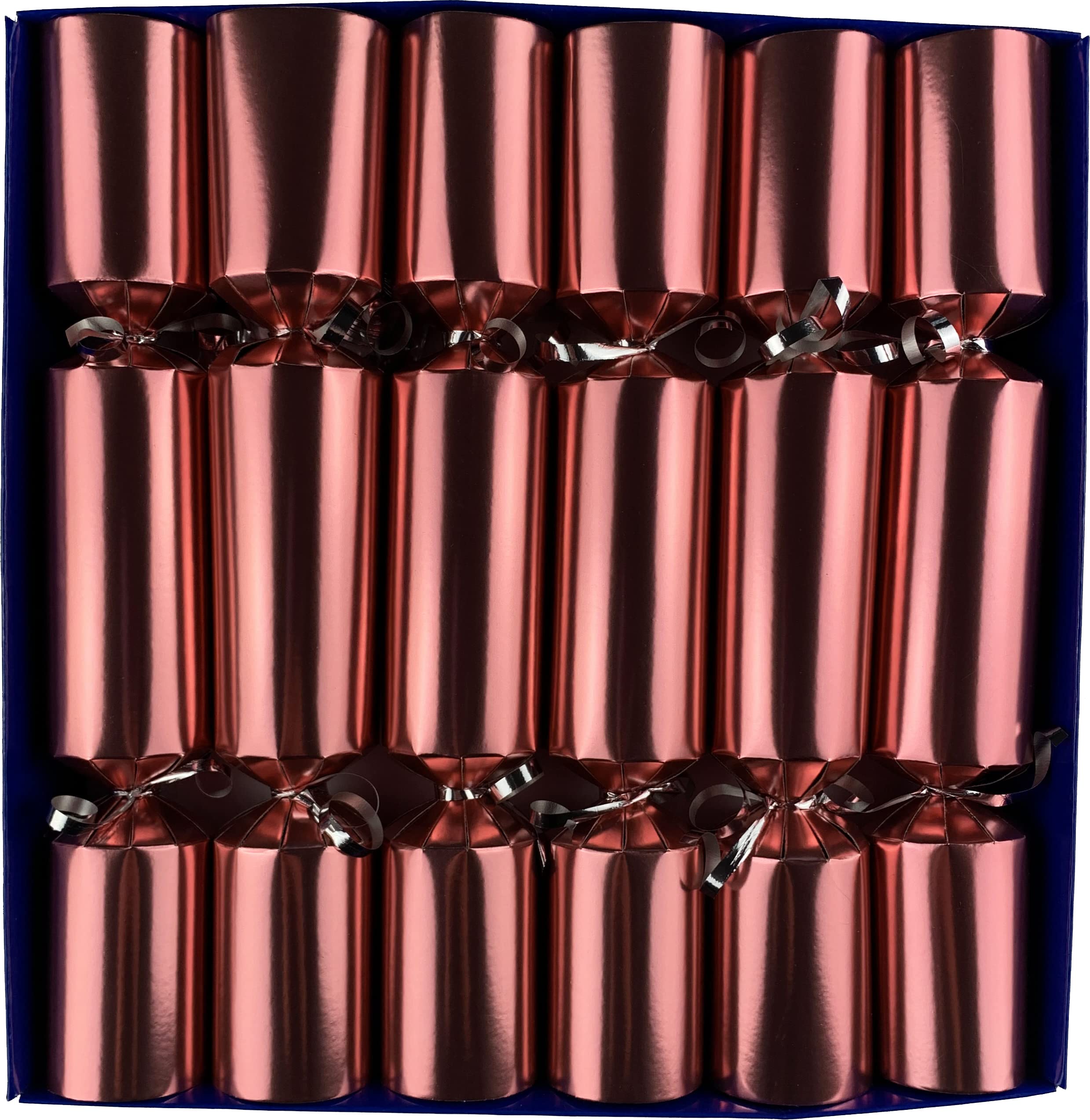 Crackers Ltd Rose Gold Box Of 12 Fill Your Own Christmas With Matching Trim And Tags