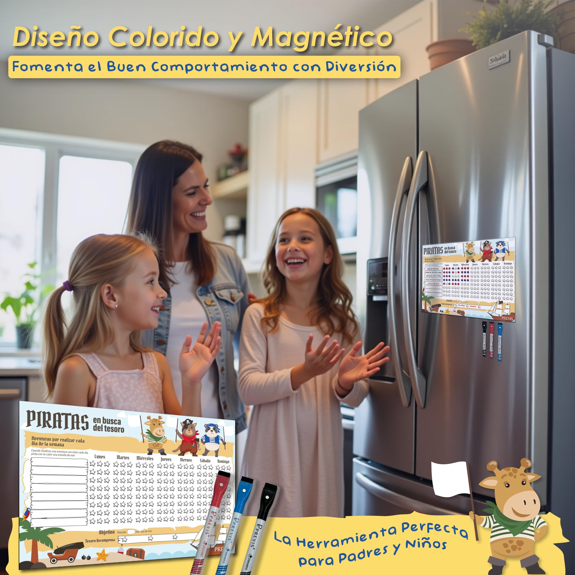 Reward Board for Children in Spanish A4 21 x 30 cm, Magnetic Board, Encourages Good Behavior of Children - Image 3