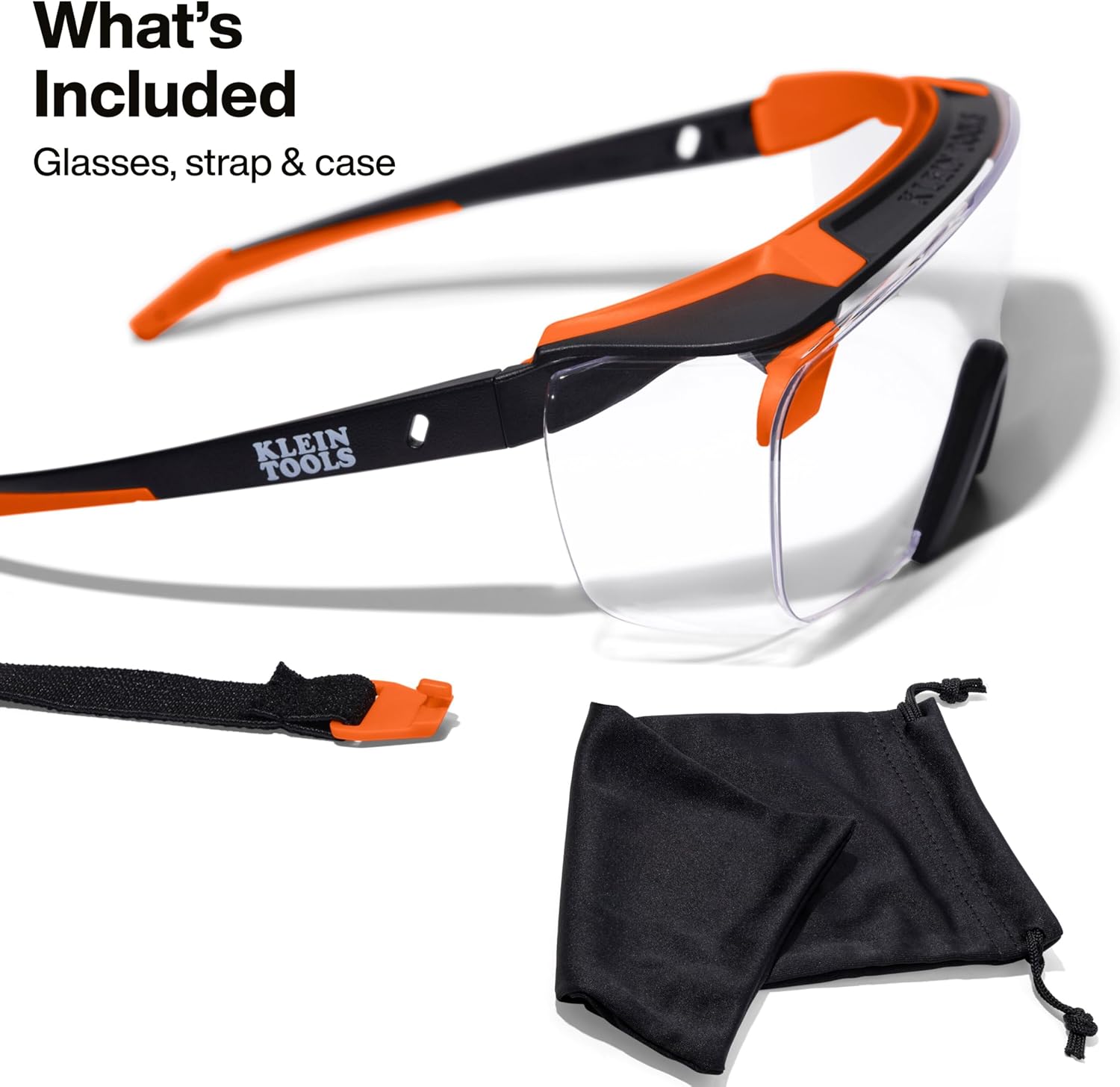 KLEIN TOOLS 03006 Over-The-Glasses Safety Glasses, Clear Lens, ANSI Z87.1+ and CSA Z94.3 Certified, Anti-Fog and Scratch Resistant, UV Protection, Fits Over Prescription Eyewear
