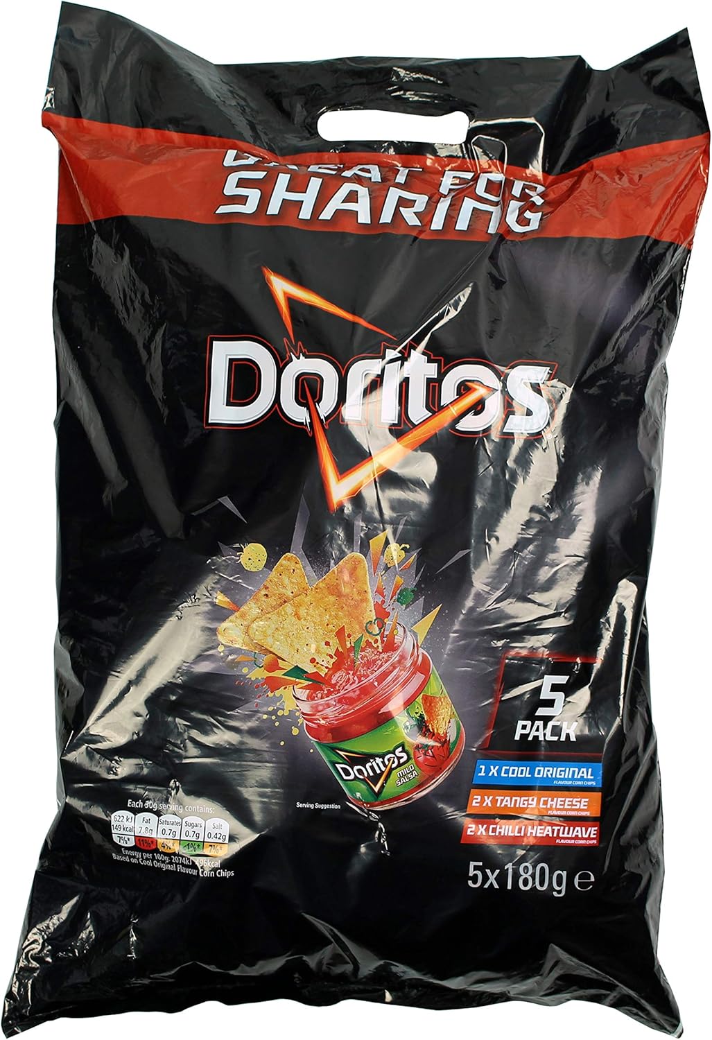 Doritos Multipack Cool Original Tangy Cheese Chilli Heatwave Flavours 5