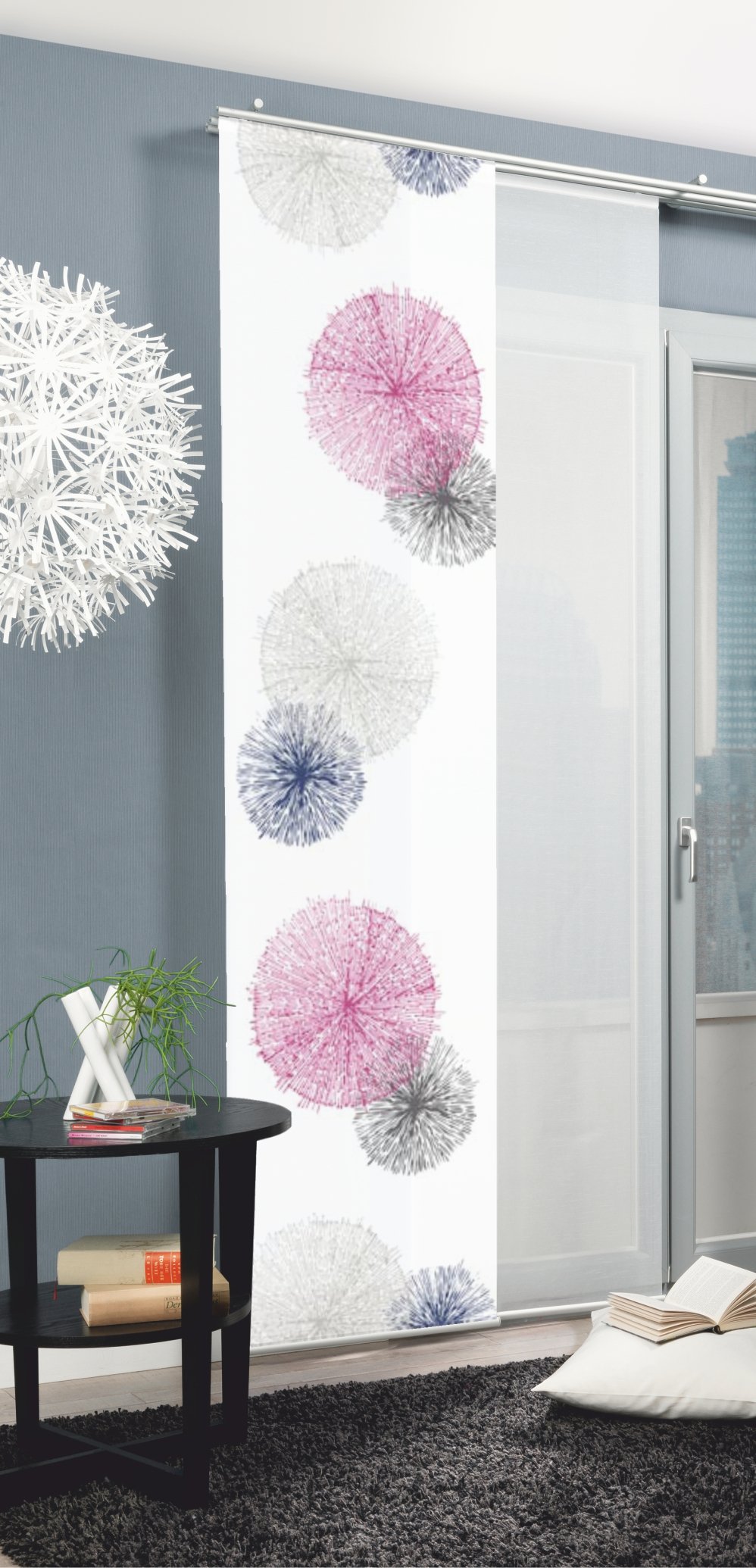 Home Fashion Rawlins Tenda a Pannello, Poliestere, Lilla, 245 x 60 cm
