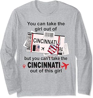 Flight Ticket Cincinnati -Girl from Cincinnati Boarding Pass Long Sleeve T-Shirt