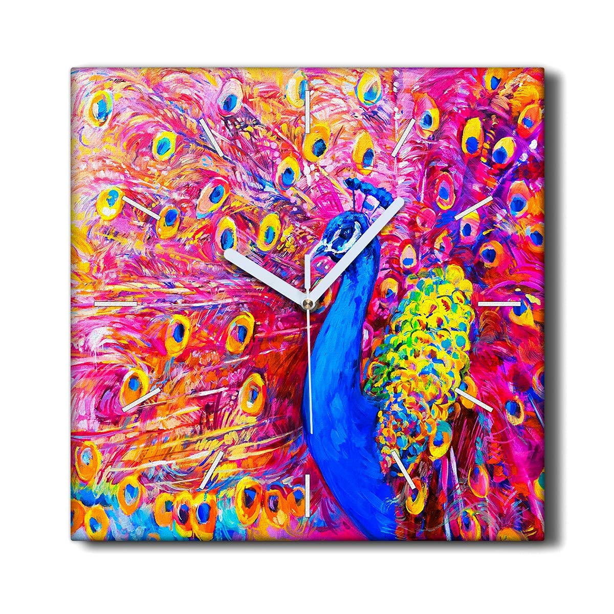 Horloge sur Toile Toile Décoration Murale Salon Moderne Sans Tic-Tac 30x30