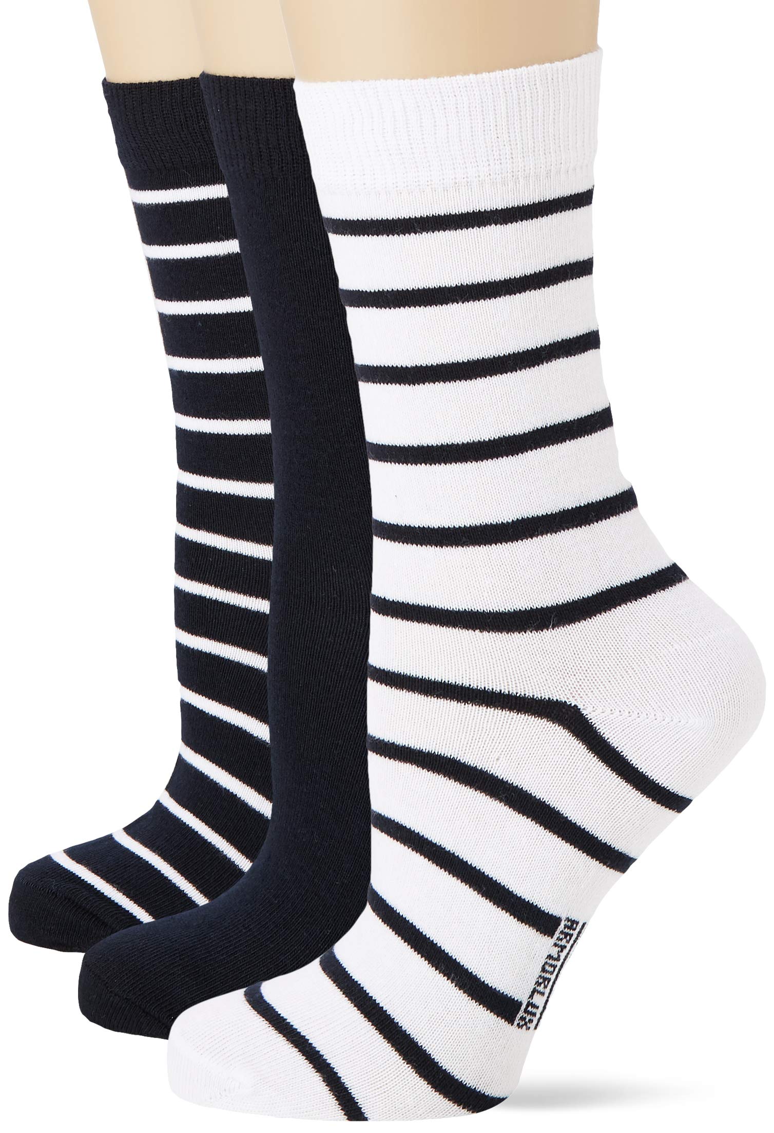 Armor Lux Women's Tri Nona Calf Socks Not Applicable, Multicolour (Rich Navy/Blanc Bi9), 35/38 (Manufacturer Size: 36-38)