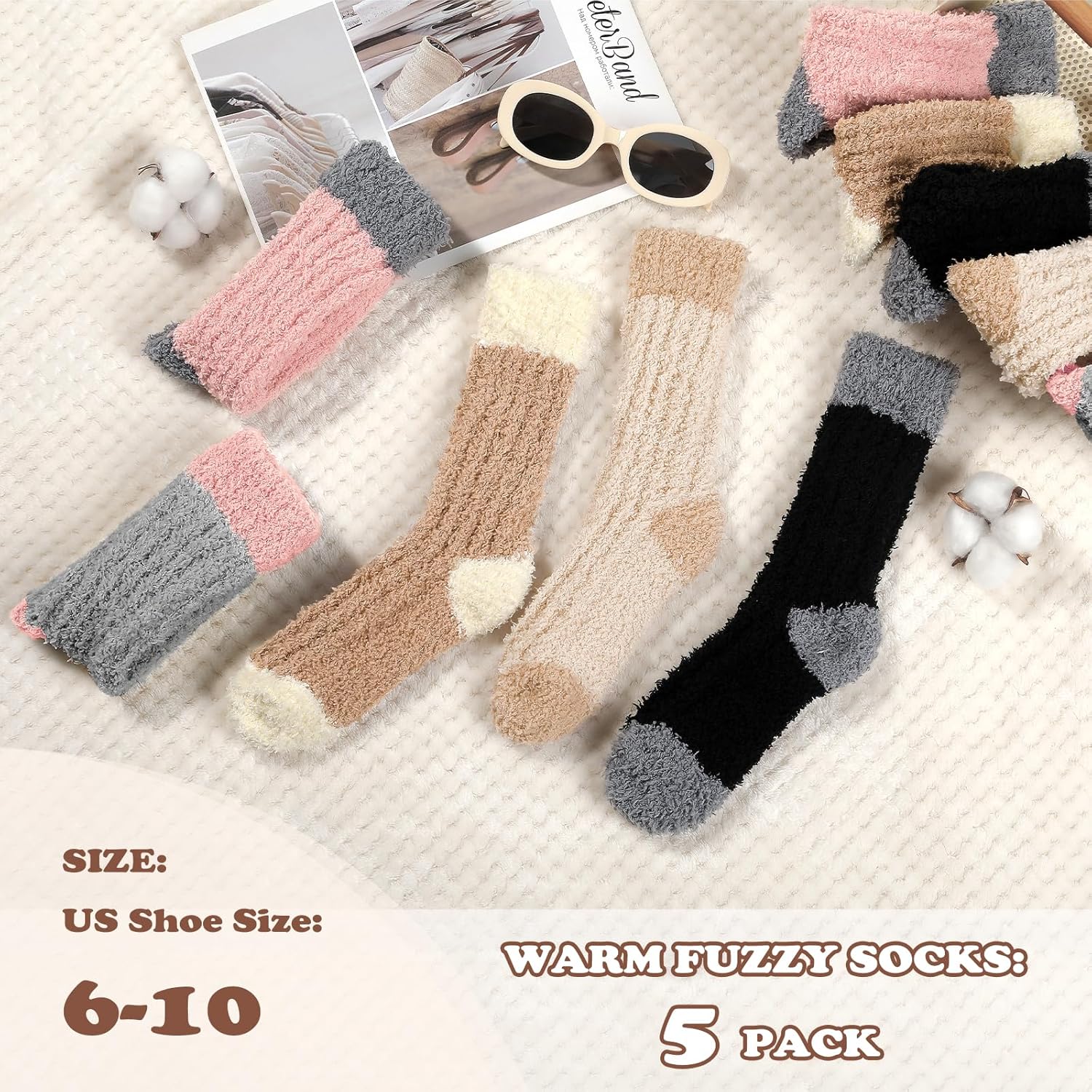 Premillow Fuzzy Socks for Women, Winter Warm & Cozy Fluffy Socks Womens Ultra Soft Sleeping Slipper Sock for Women Gifts - Image 3