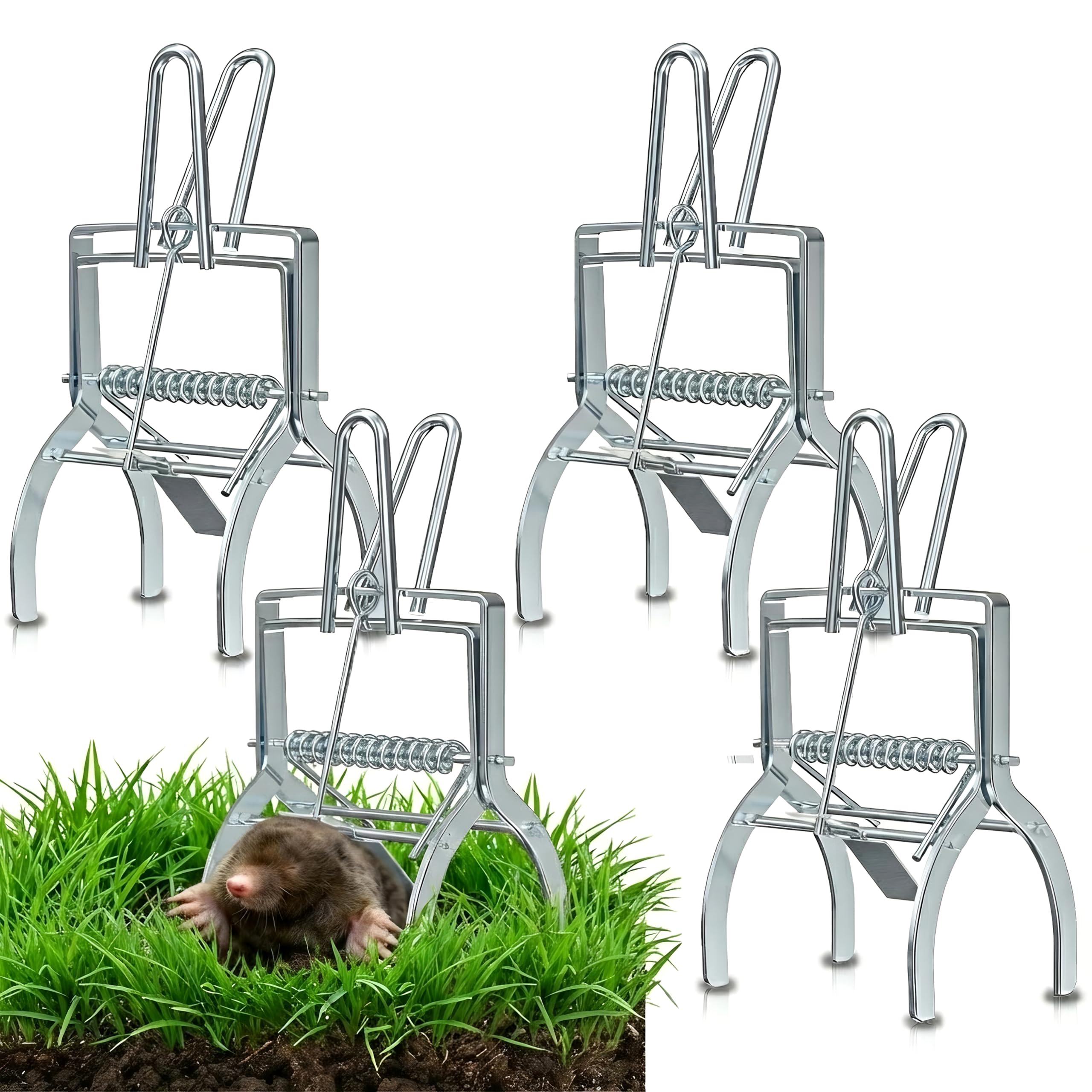 Wanqueen 4 Pack Scissor Mole Traps
