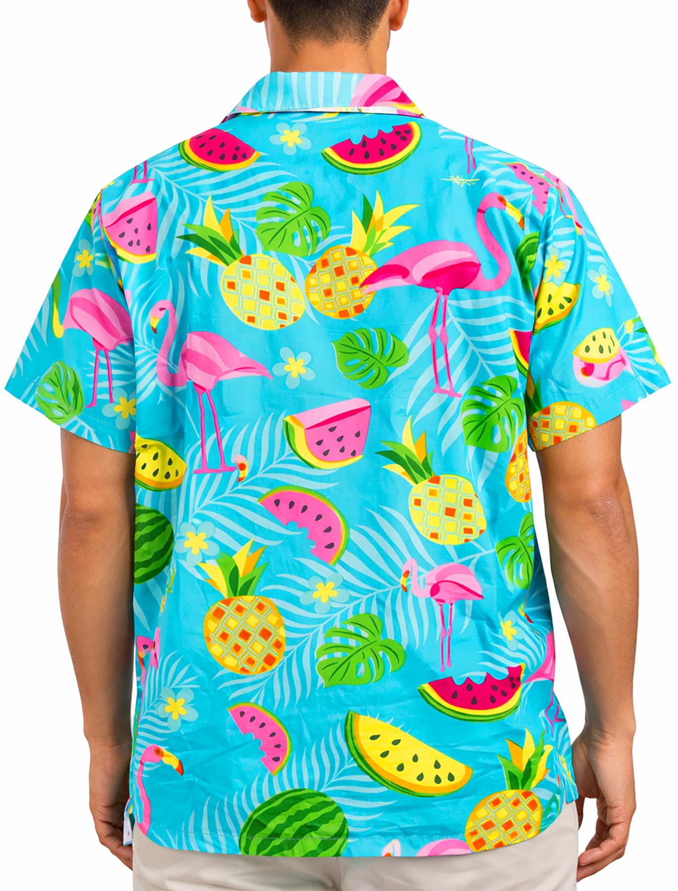 Camisa Hawaiana Hombre Manga Corta Flamingo Melon King Kameha