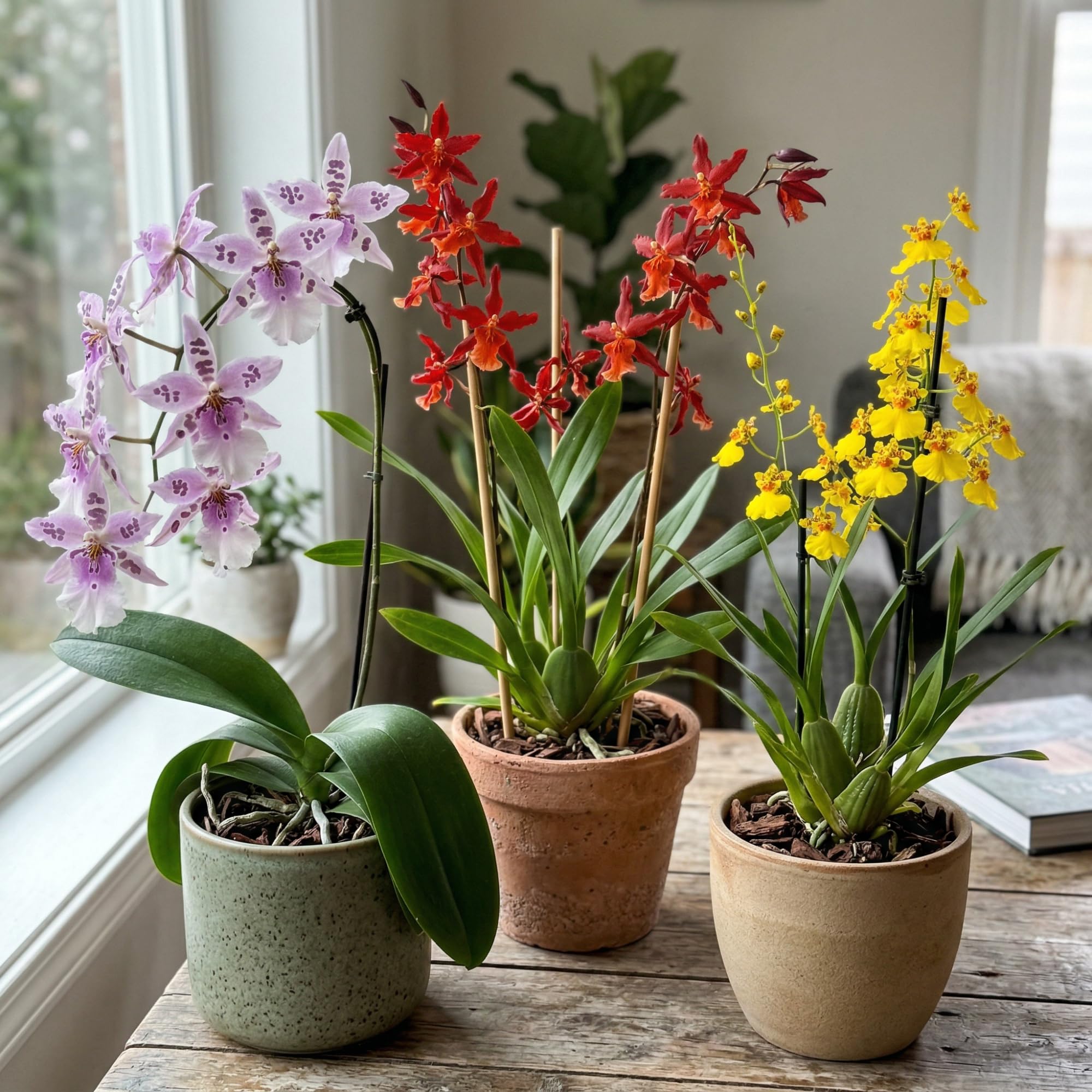 Orchidée Collection Peggy Ruth - Jumping Jack - Joost - 3 Plantes Intérieur Naturelles - 30-40 cm - Floraison et parfumées - Naturelle Plantes de Hollande (pas de graines, non artificielleles)